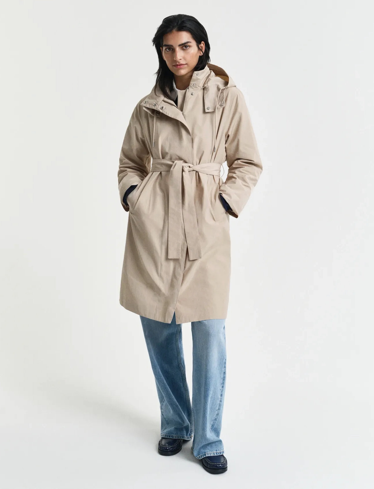 GANT Wind Coat, XS, Beige, Frakker > Lette Frakker, Dame