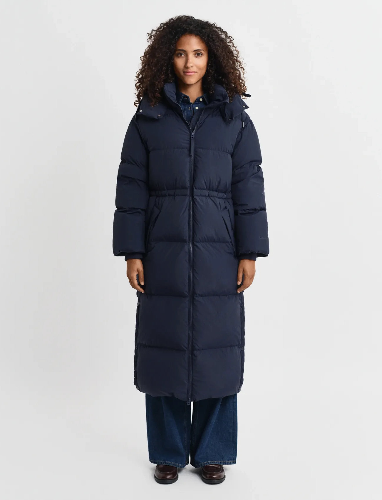 GANT Full Length Down Coat, XS, Blue, Jakker > Vatteret Jakke, Dame