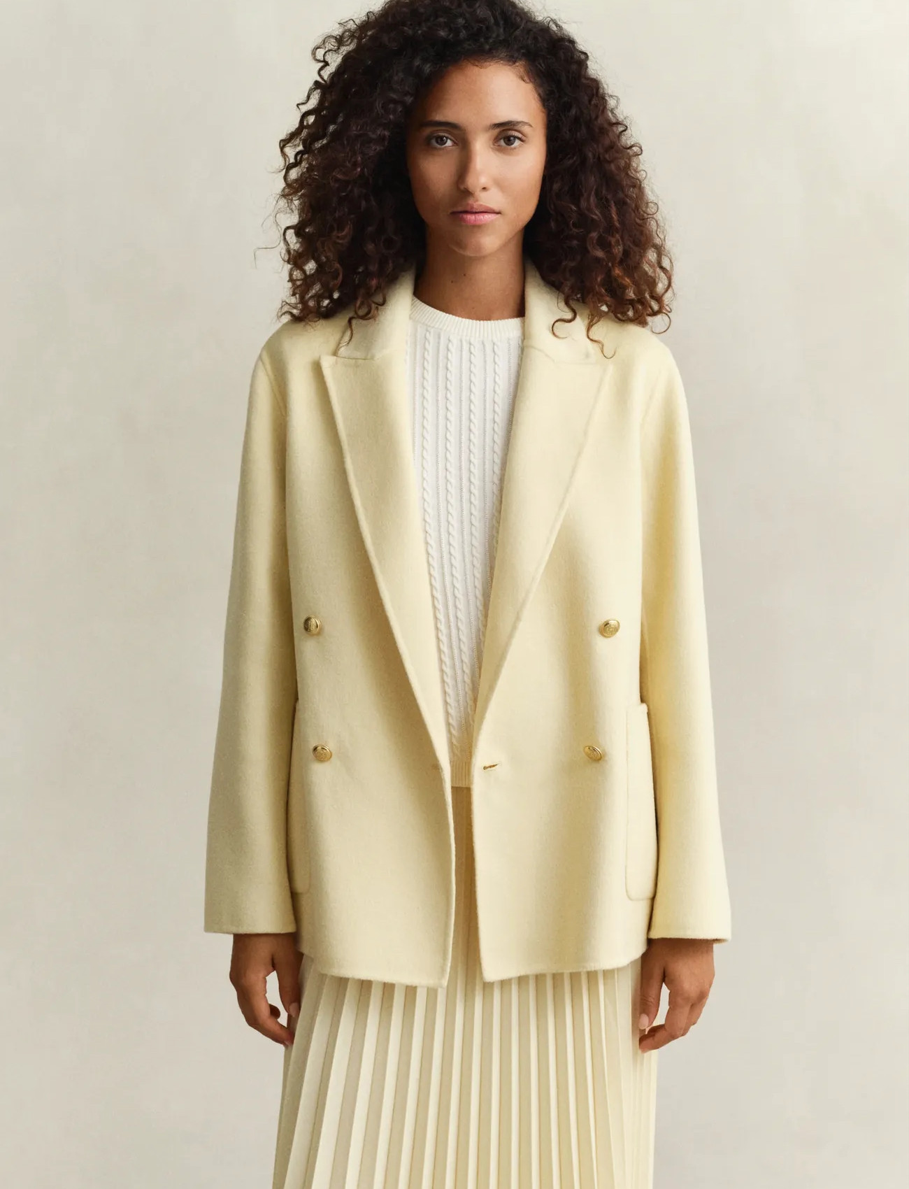 GANT Handstitched Club Blazer, 38, Yellow, Blazere > Dobbeltradede Blazere, Dame