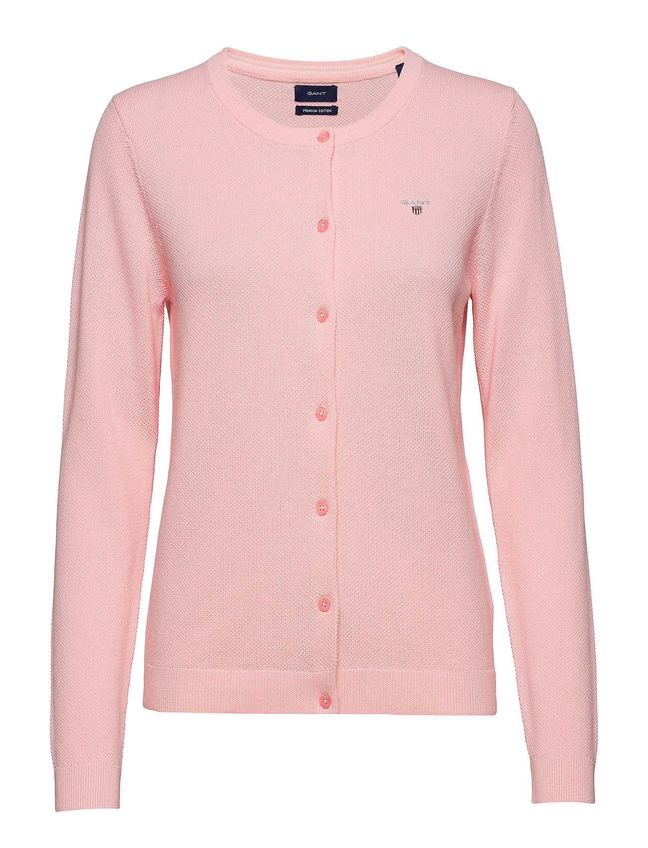 Cotton Pique Cardigan Gebreide Trui Roze Gant gant kopen in de aanbieding Cotton Pique Cardigan Gebreide Trui Roze Gant gant kopen in de aanbieding