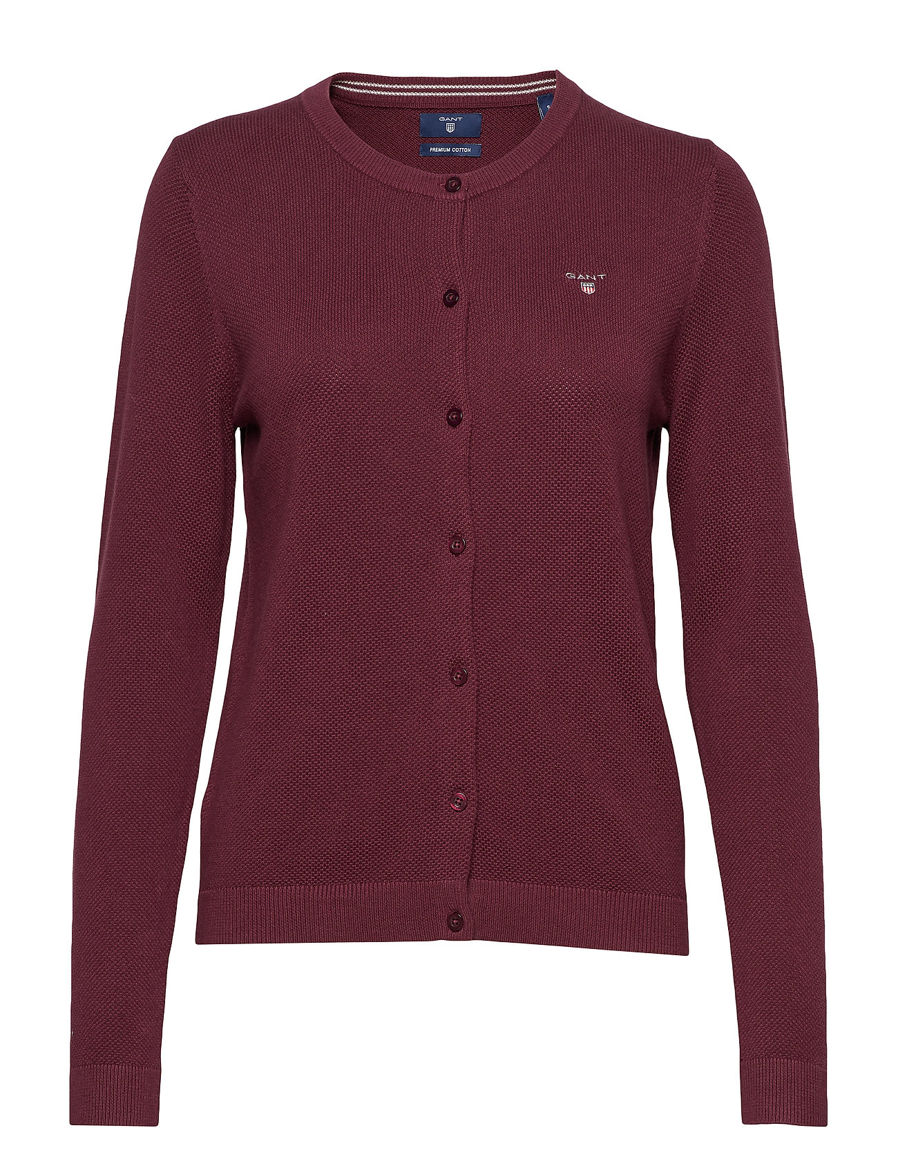 Cotton Pique Cardigan Gebreide Trui Paars Gant gant kopen in de aanbieding Cotton Pique Cardigan Gebreide Trui Paars Gant gant kopen in de aanbieding