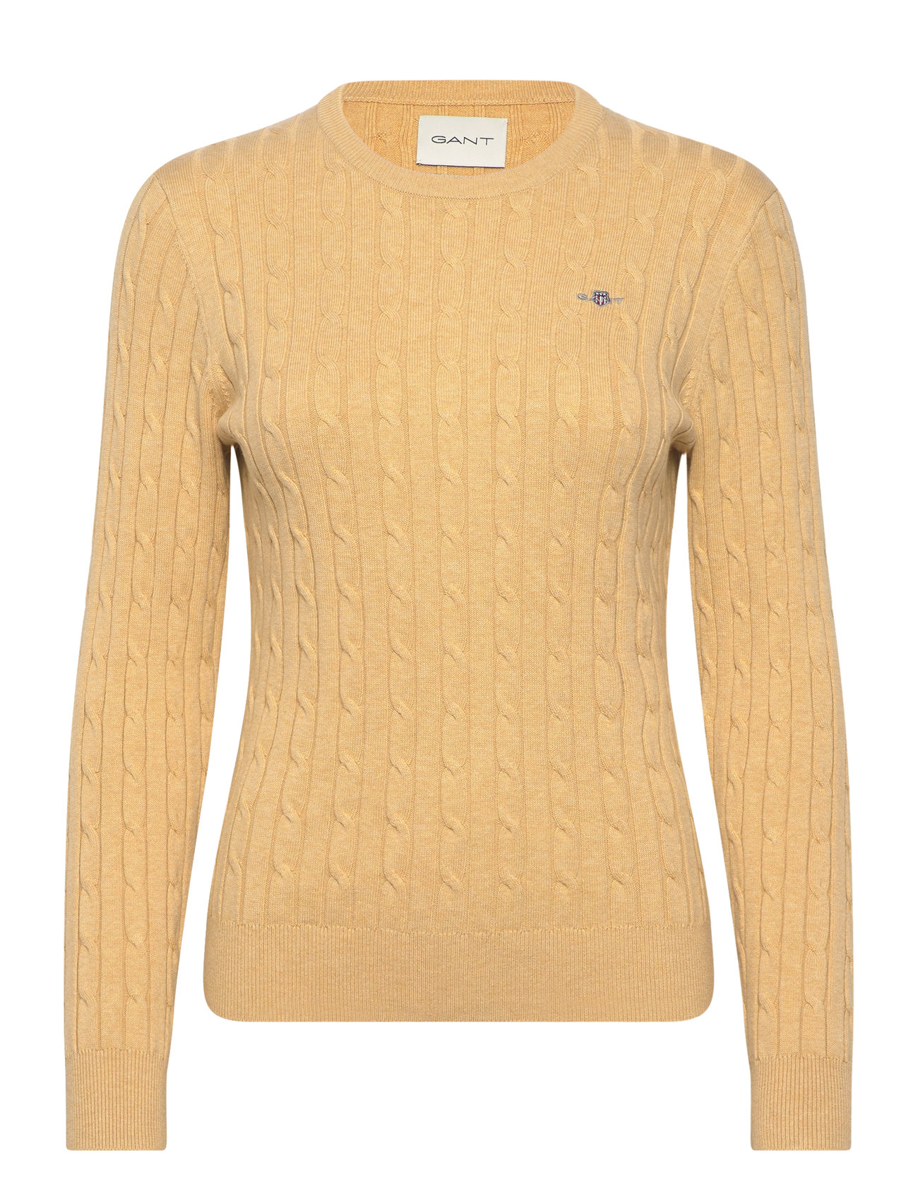 Stretch Cotton Cable C-Neck Yellow GANT