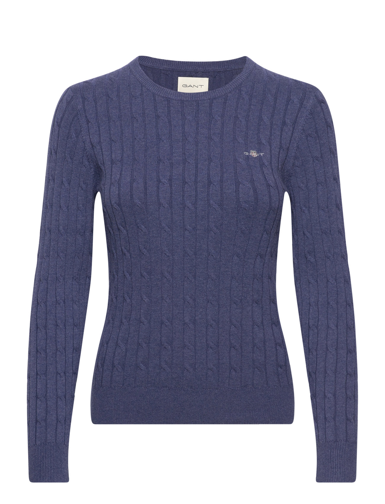 Stretch Cotton Cable C-Neck Navy GANT