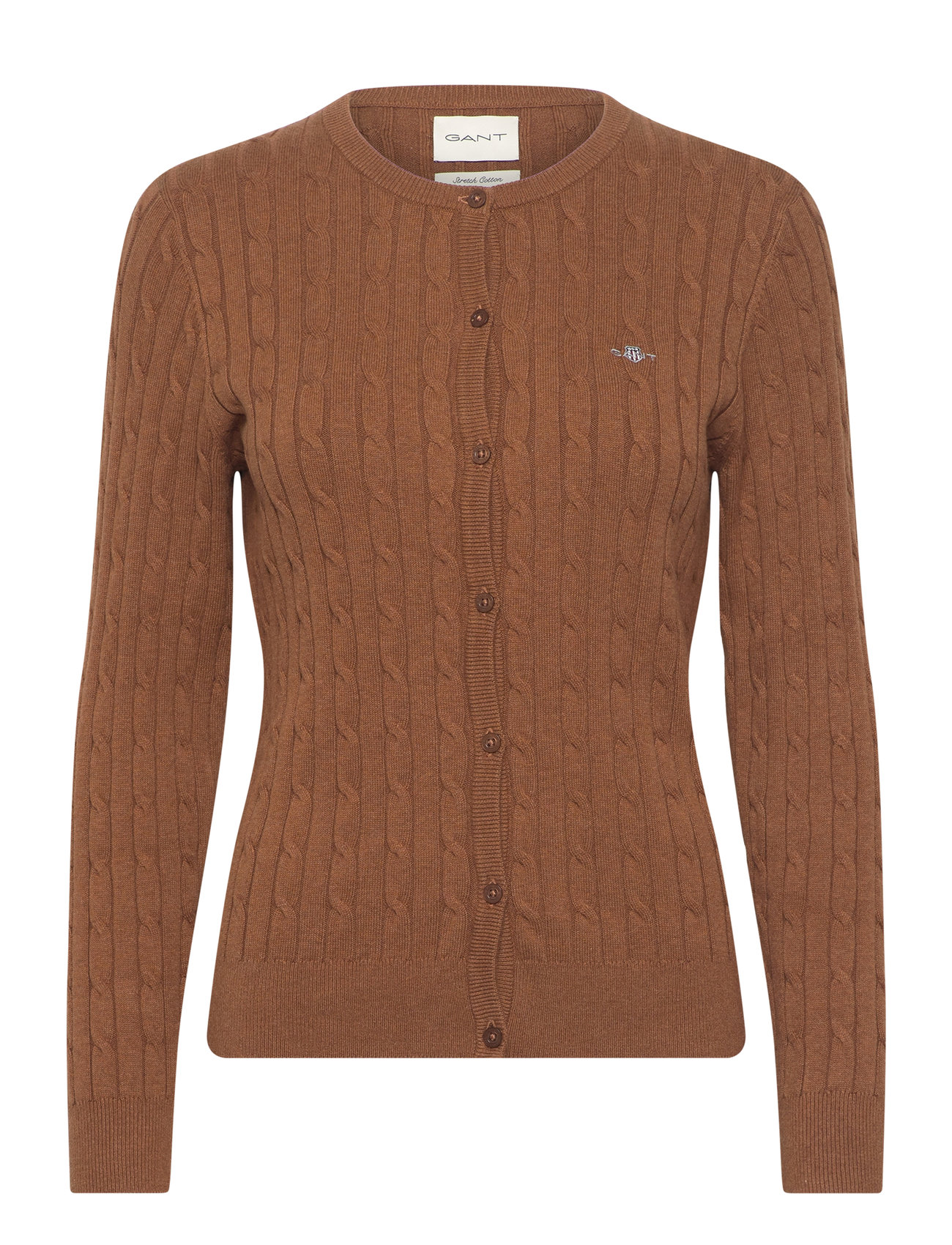 Stretch Cotton Cable Cardigan Brown GANT