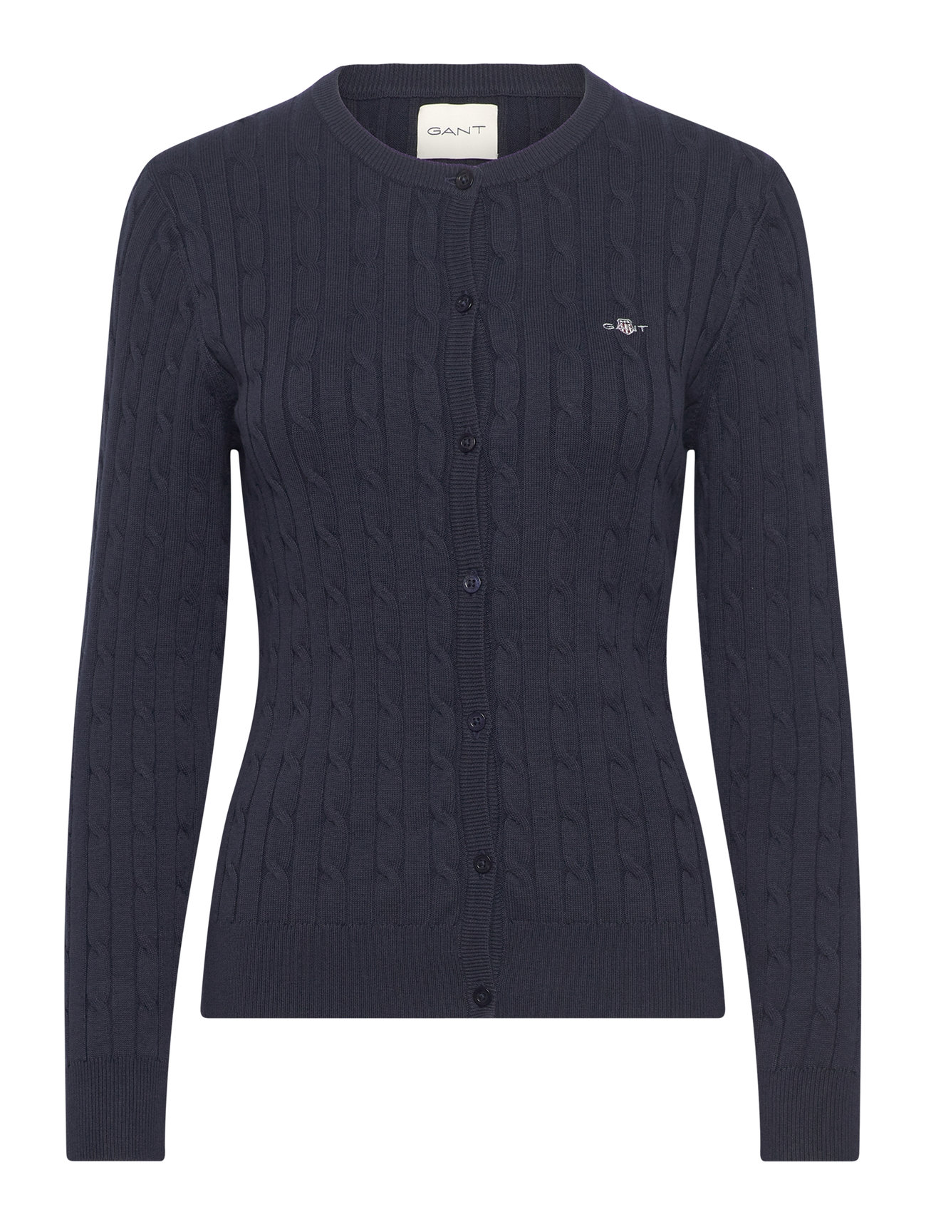 Stretch Cotton Cable Cardigan Navy GANT