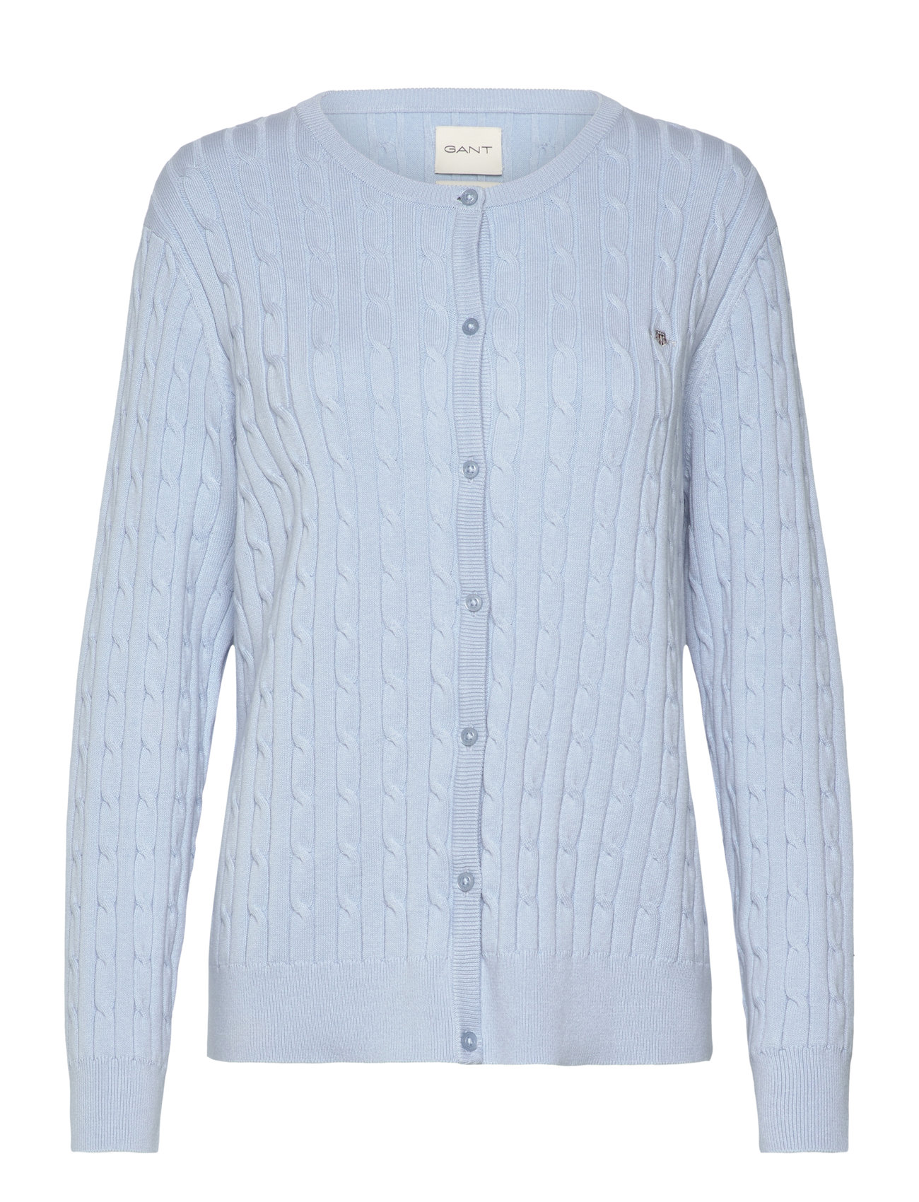 GANT Stretch Cotton Cable Cardigan Blå