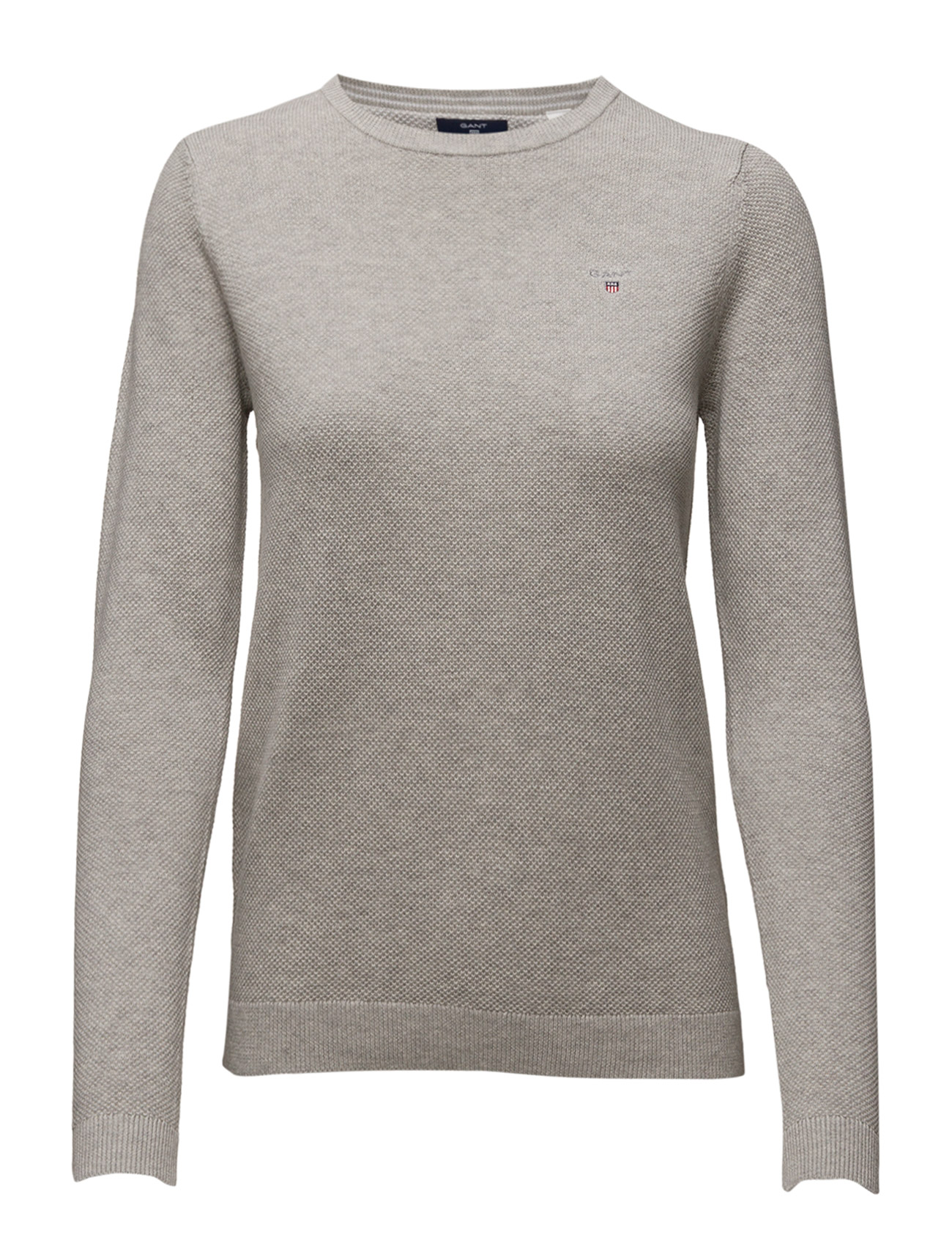 Cotton Pique Crew Gebreide Trui Grijs Gant gant kopen in de aanbieding Cotton Pique Crew Gebreide Trui Grijs Gant gant kopen in de aanbieding