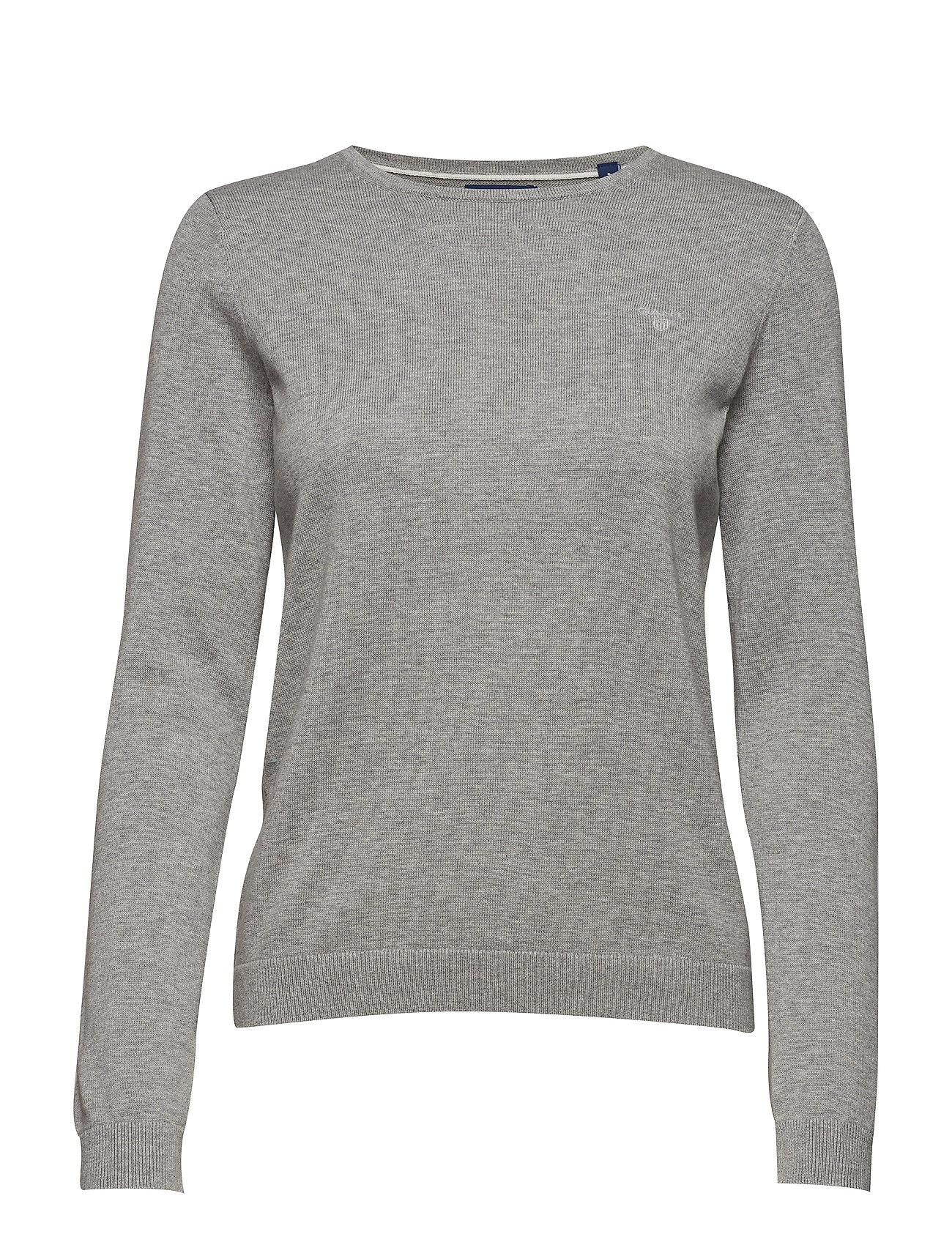 Lt Weight Cotton Crew Neck Gebreide Trui Grijs Gant gant kopen in de aanbieding Lt Weight Cotton Crew Neck Gebreide Trui Grijs Gant gant kopen in de aanbieding