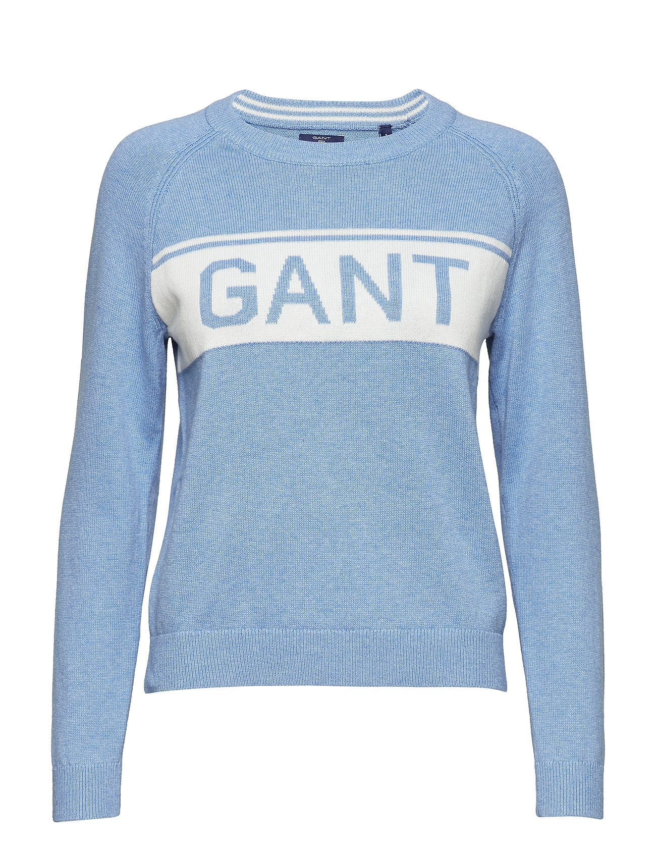 O1 Cotton Gant Logo Crew Gebreid Blauw gant kopen in de aanbieding O1 Cotton Gant Logo Crew Gebreid Blauw gant kopen in de aanbieding