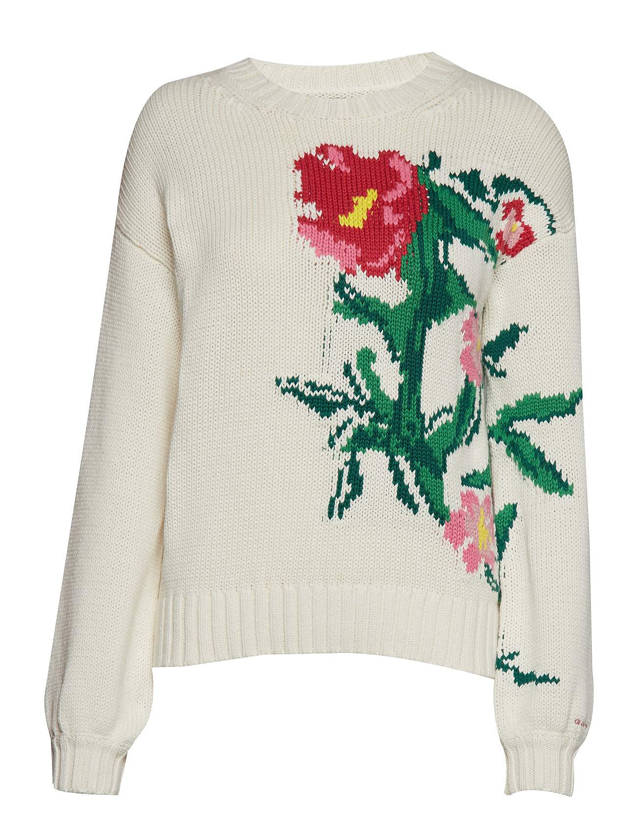 O2 Garden Party Intarsia Crew Gebreide Trui Creme Gant gant kopen in de aanbieding O2 Garden Party Intarsia Crew Gebreide Trui Creme Gant gant kopen in de aanbieding