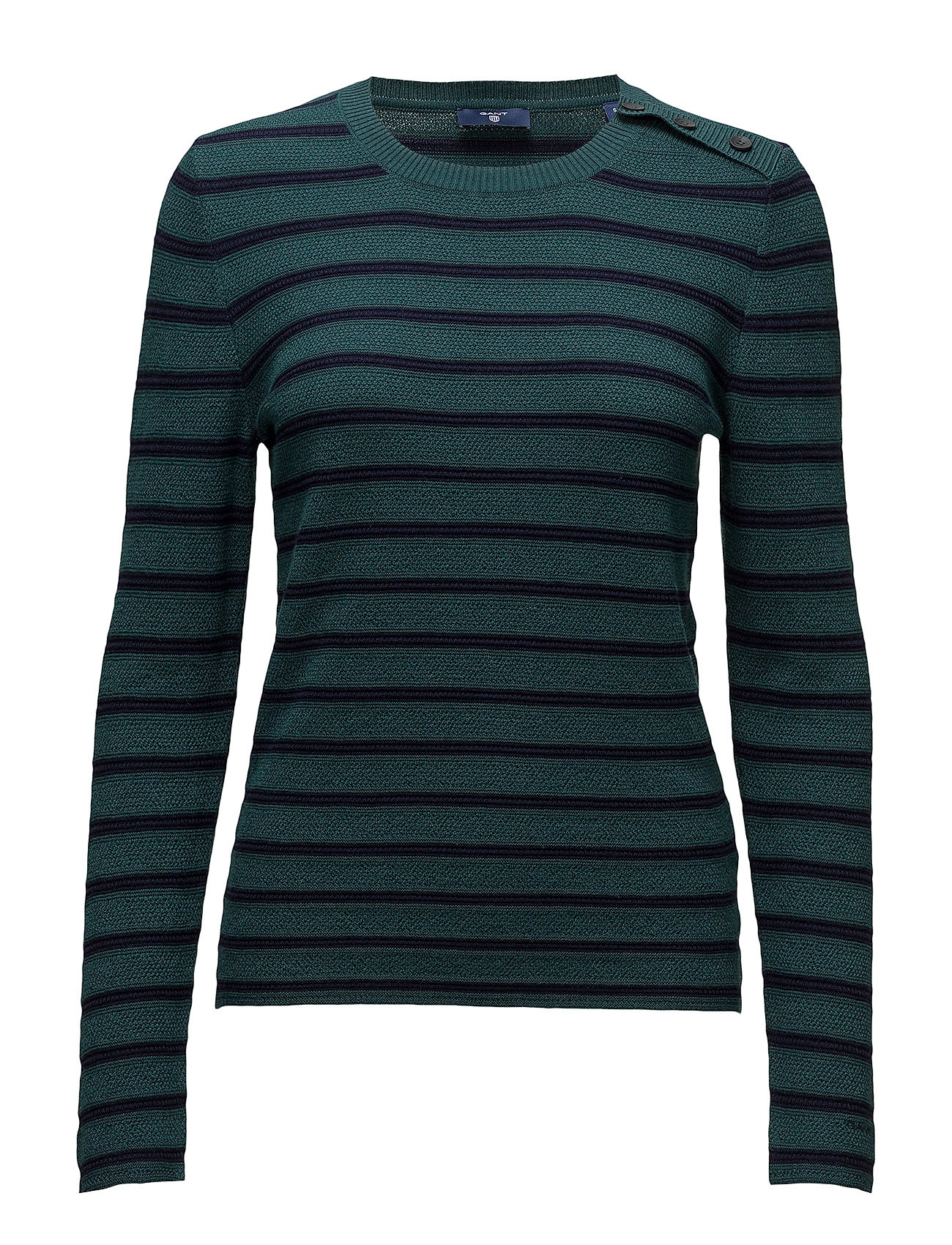 Op2 Breton Striped Crew Neck Gebreide Trui Groen Gant gant kopen in de aanbieding Op2 Breton Striped Crew Neck Gebreide Trui Groen Gant gant kopen in de aanbieding