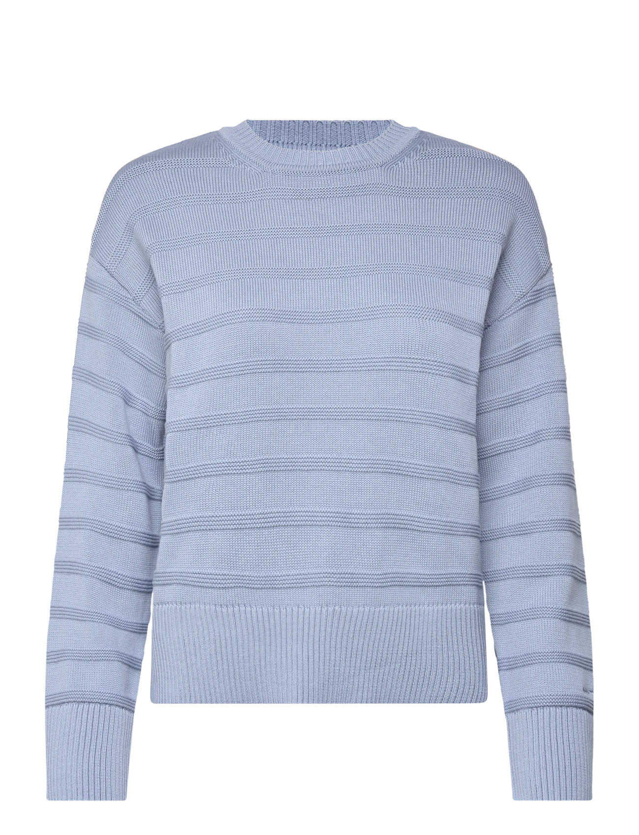 Tonal Striped Cotton C-Neck Blue GANT