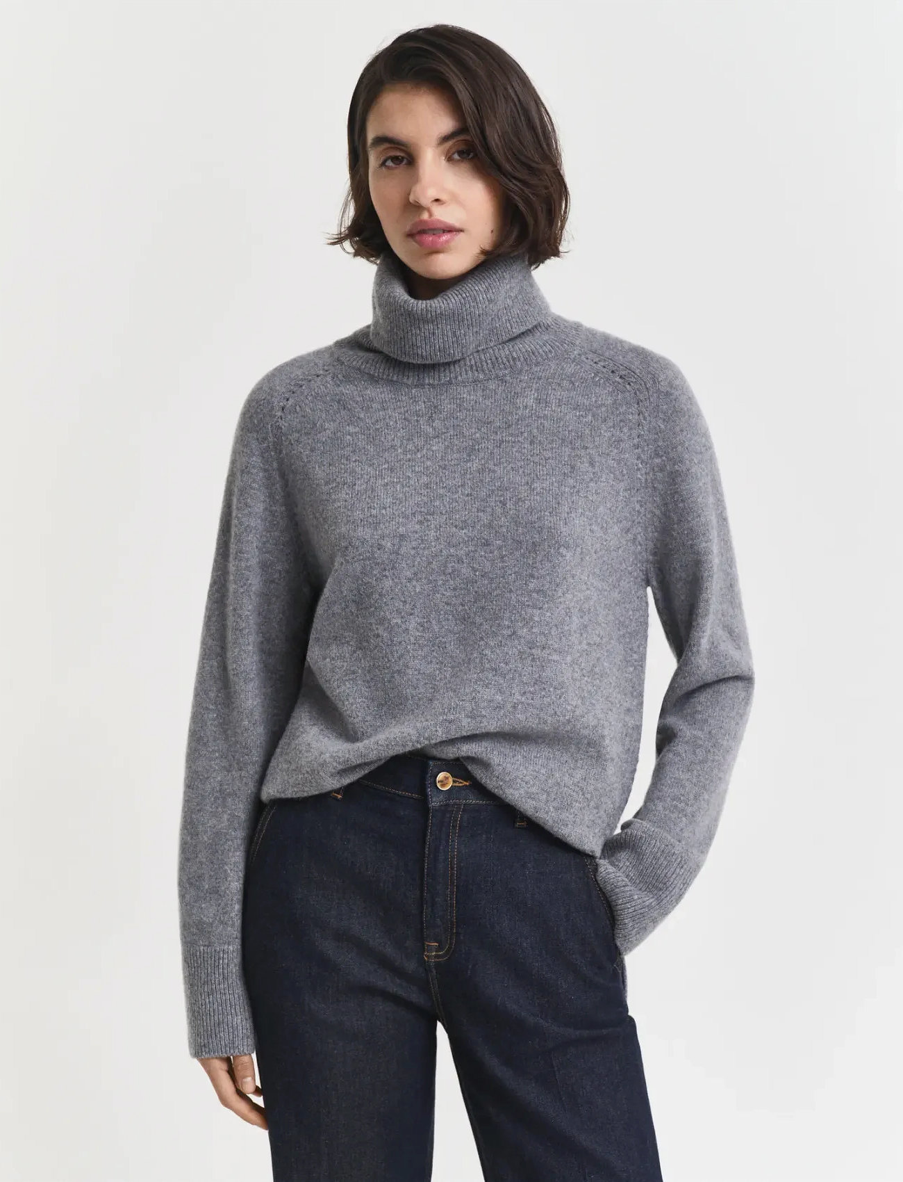 GANT Soft Wool Turtleneck, L, Multi/patterned, Strik > Rullekrave, Dame