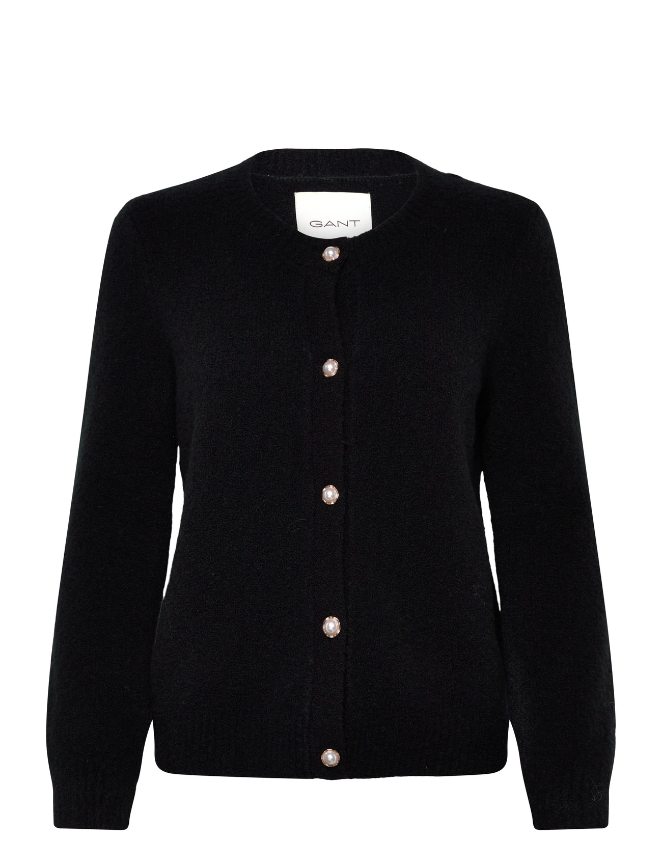 GANT Boucle C-Neck Cardigan, XS, Black, Strik > Cardigans, Dame