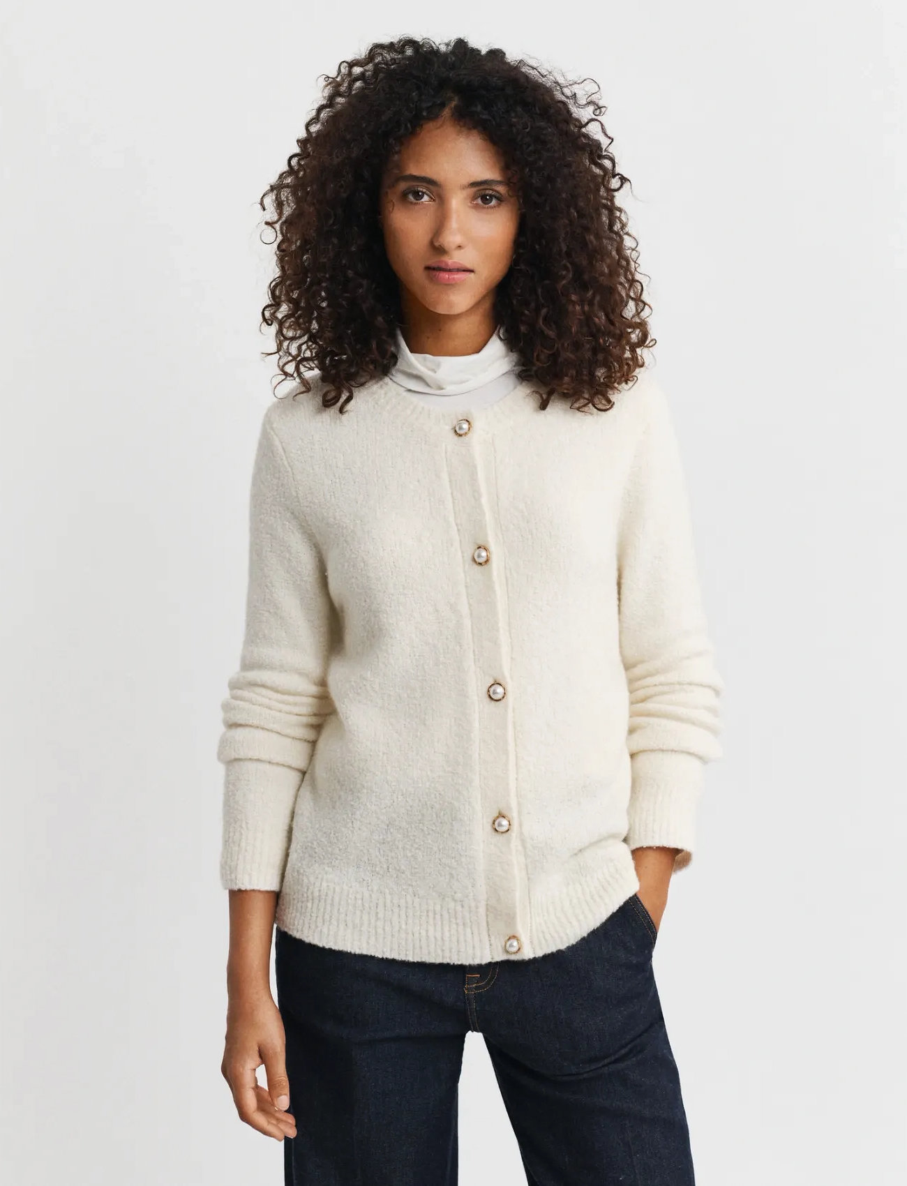 GANT Boucle C-Neck Cardigan, S, Strik > Cardigans, Dame