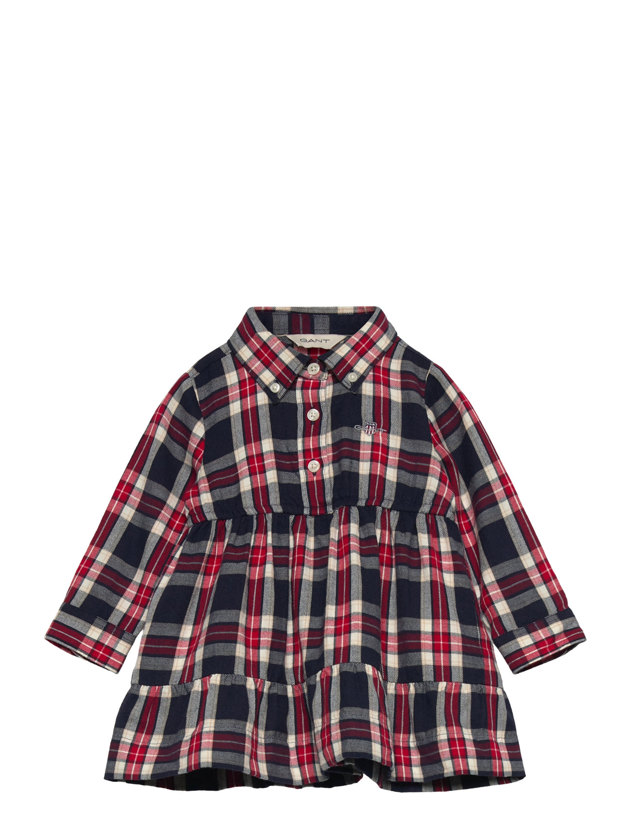 GANT Checked Flannel Bd Shirt Dress Röd