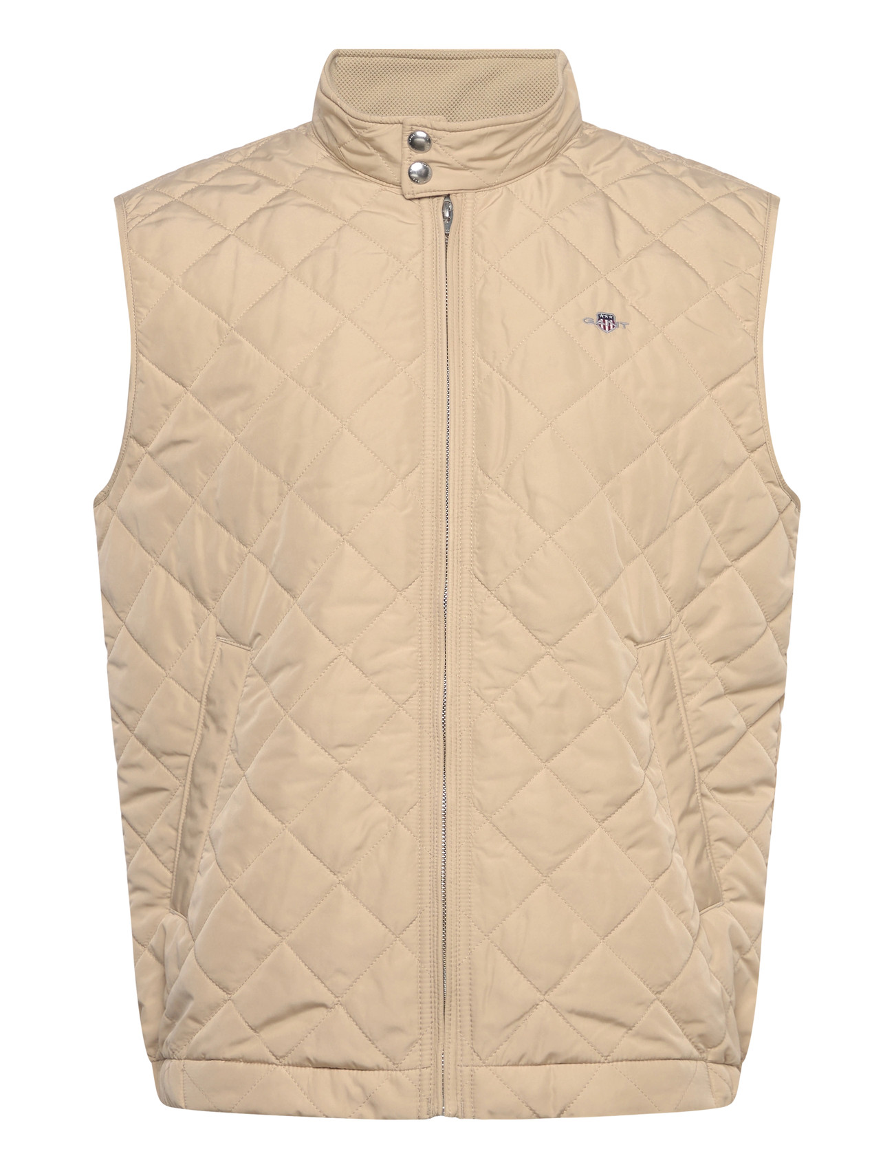 GANT Quilted Windcheater Vest, XL, Beige, Overtøj > Veste, Herre