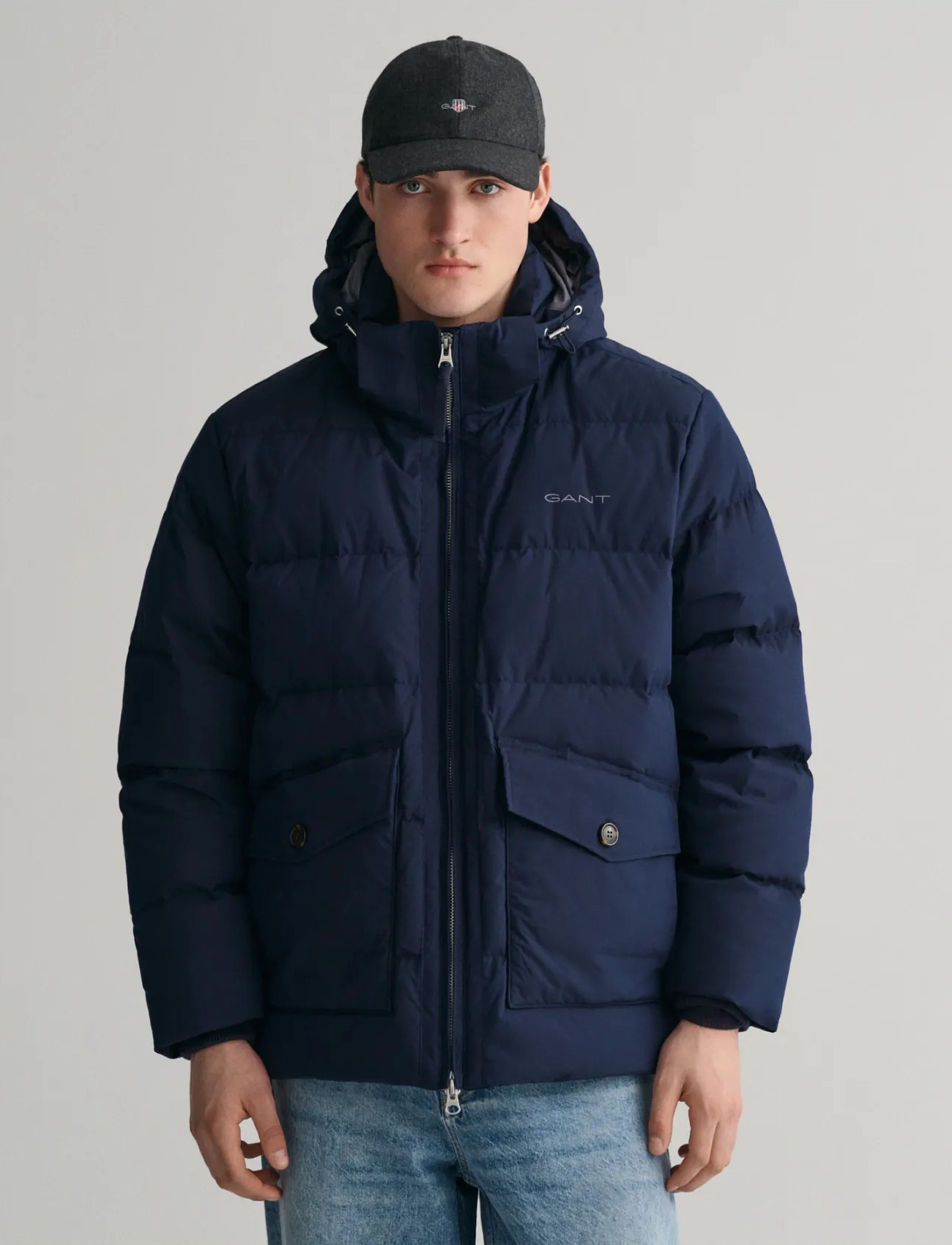 GANT Alta Down Jacket, XL, Blue, Jakker > Vatterede Jakker, Herre