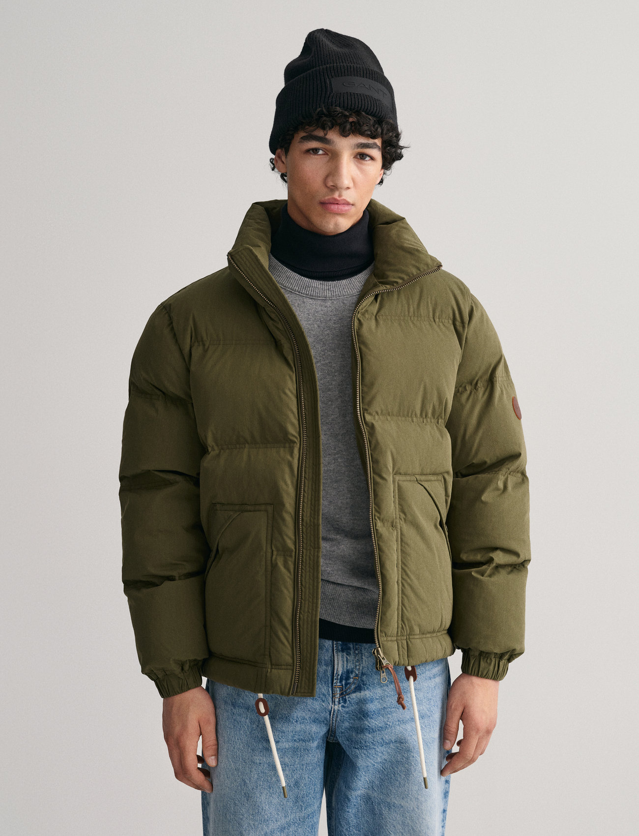 GANT Hiking Puffer Jacket, XL, Khaki green, Jakker > Vatterede Jakker, Herre