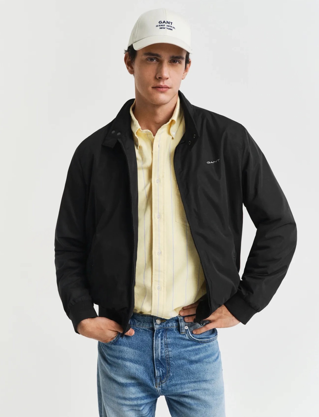 GANT Lightweight Harrington Jacket, X3XL, Black, Jakker > Lette Jakker, Herre
