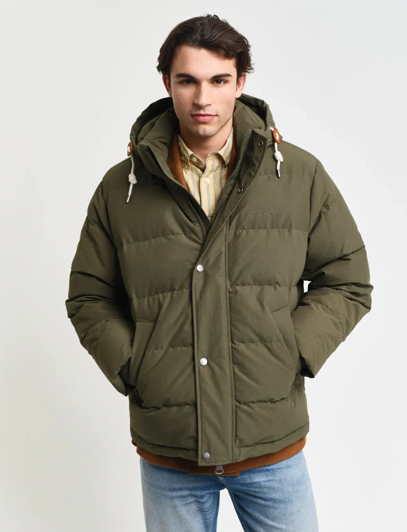GANT Heavy Down Jacket, XL, Khaki green, Jakker > Vatterede Jakker, Herre