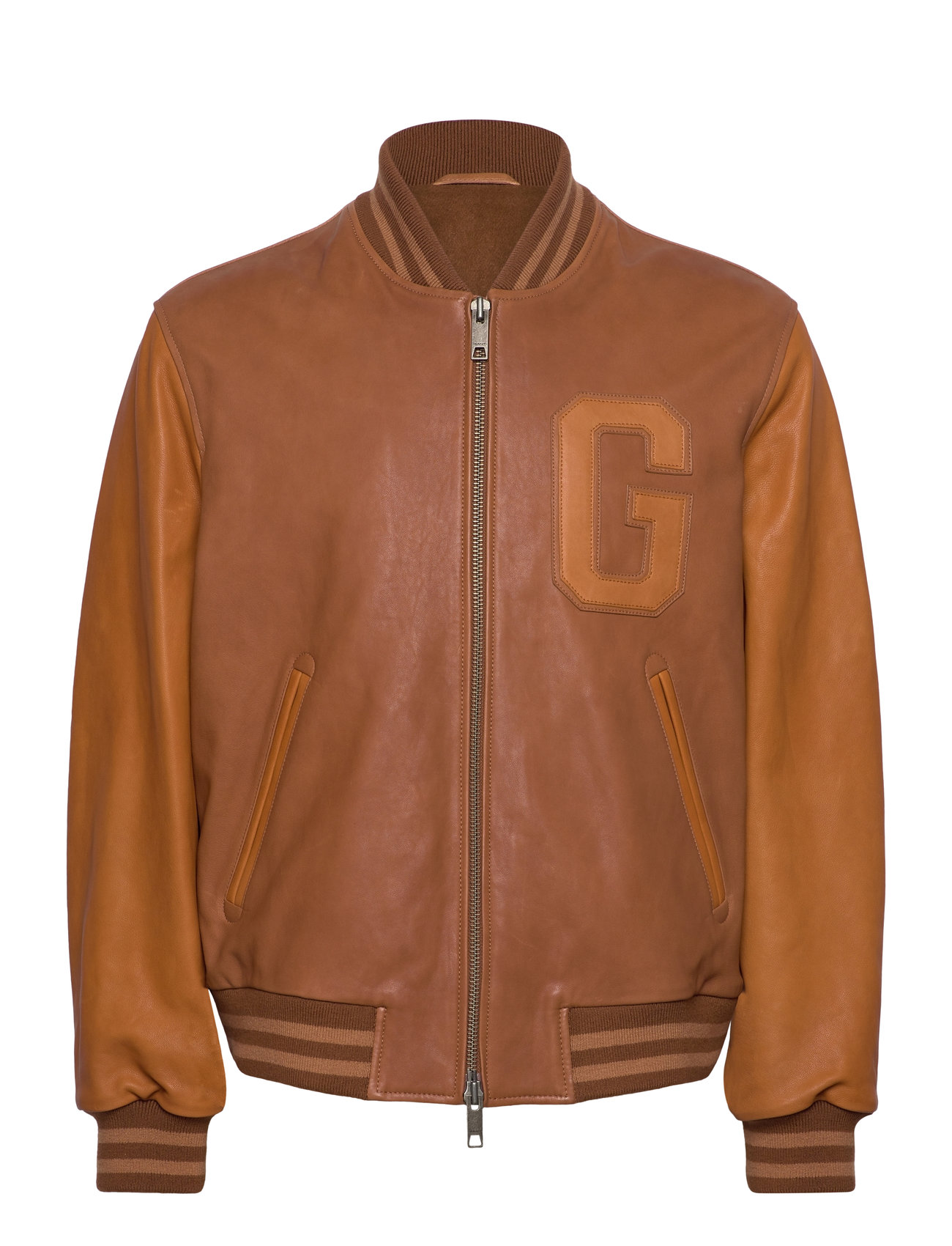 GANT Leather Varsity Jacket Brun