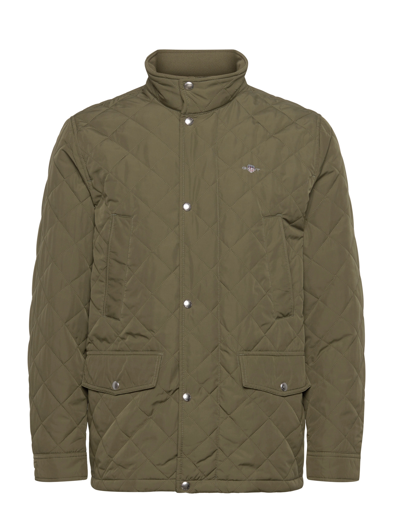 GANT Quilted Windcheater Mid Jacket, M, Khaki green, Jakker > Quiltede Jakker, Herre