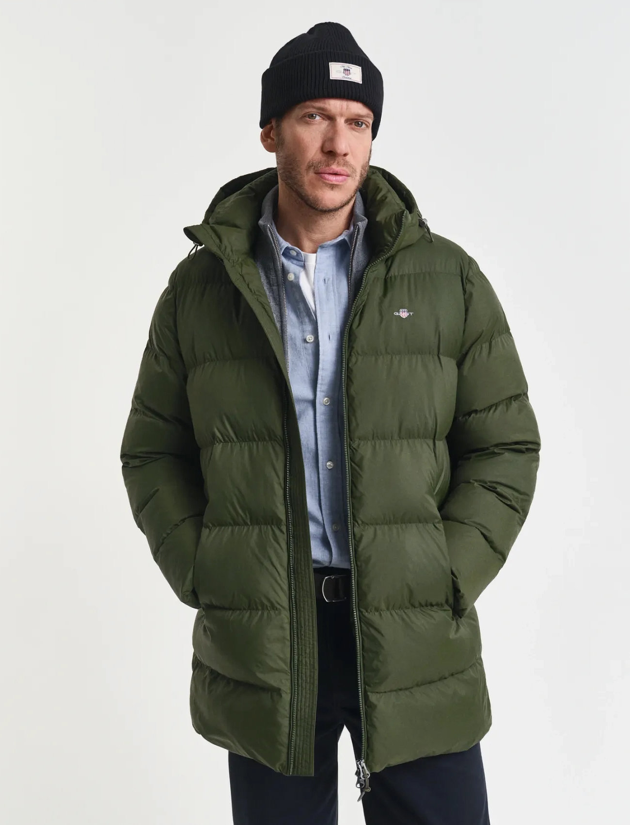 GANT Active Cloud Mid Length Jkt, M, Green, Jakker > Vatterede Jakker, Herre