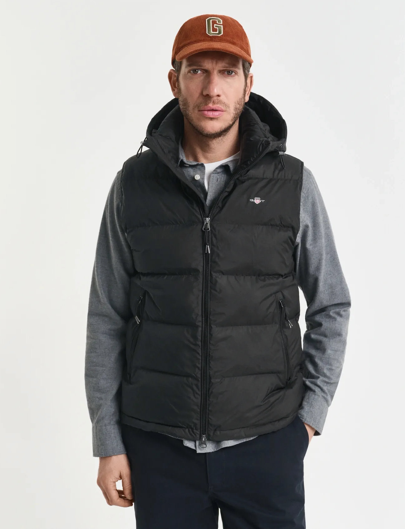 GANT Active Cloud Vest, S, Black, Overtøj > Veste, Herre