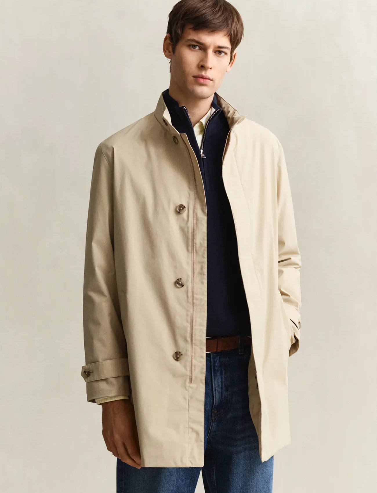 GANT Lightweight Commuter Coat, M, Beige, Frakker > Lette Frakker, Herre