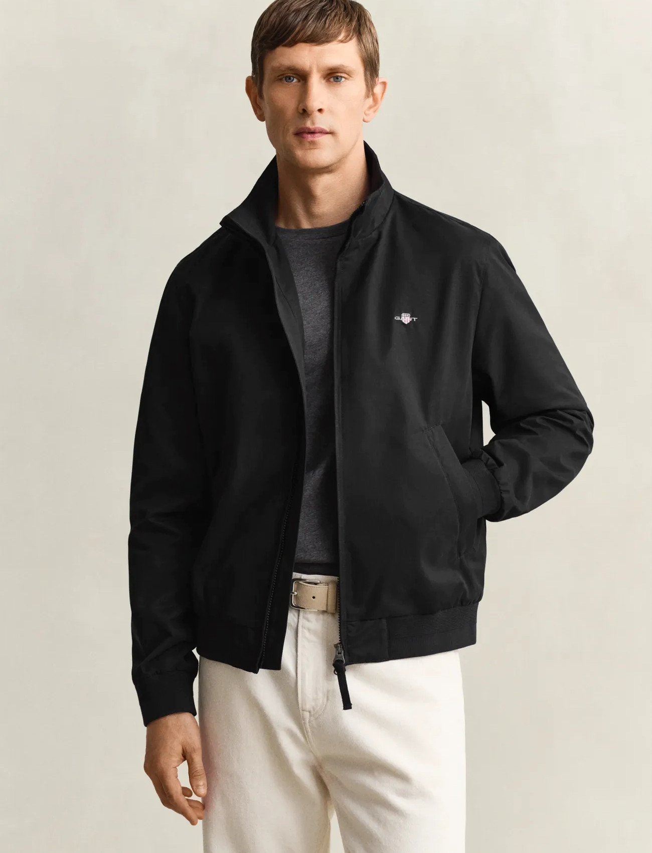 GANT Lightweight Hampshire Jacket, L, Black, Jakker > Lette Jakker, Herre