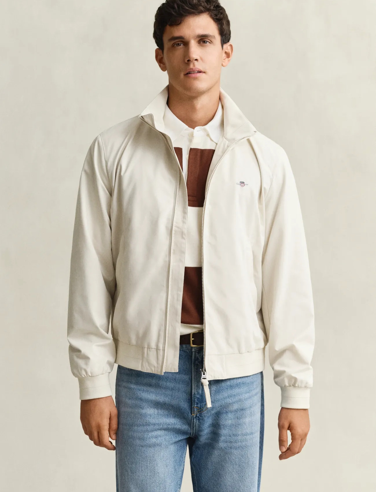 GANT Lightweight Hampshire Jacket, M, Beige, Jakker > Lette Jakker, Herre