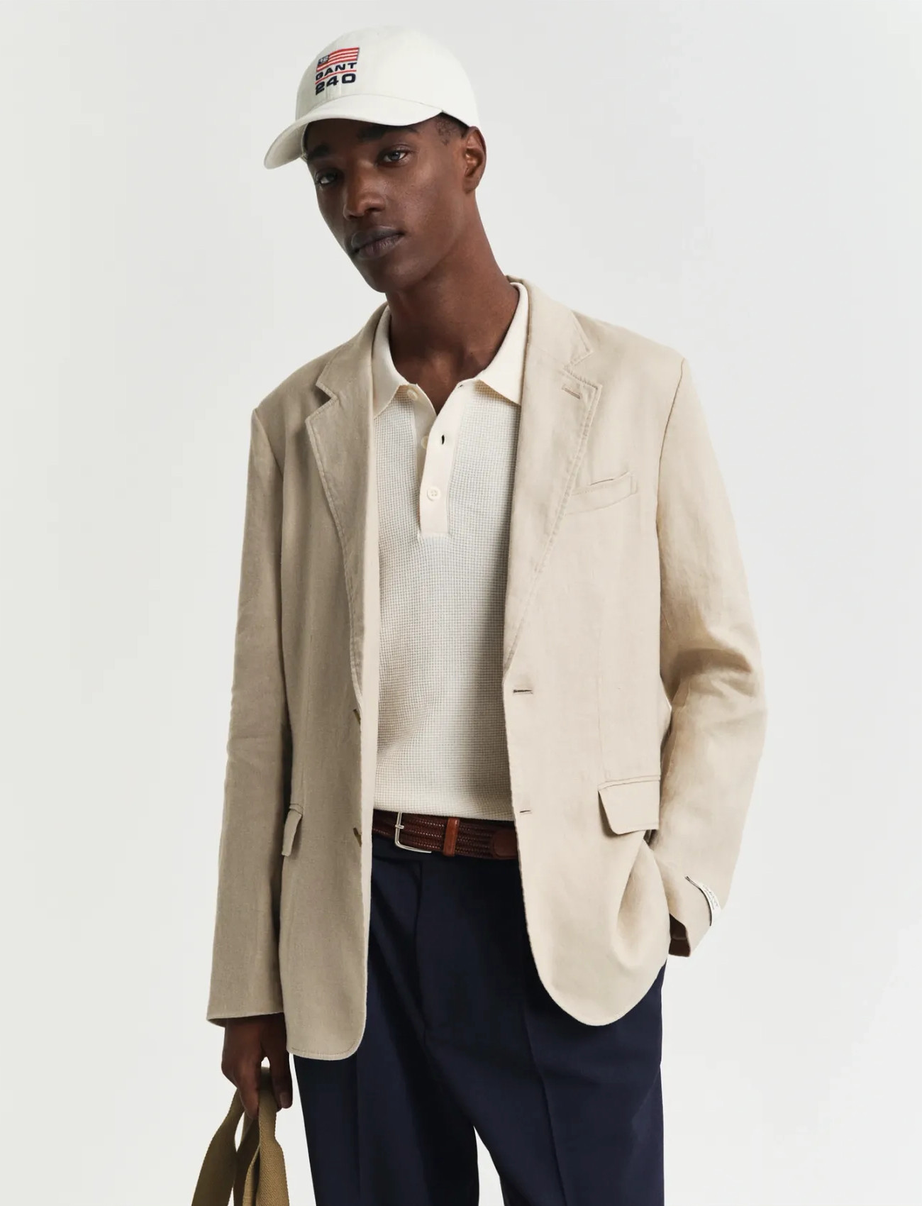 GANT Reg Gmnt Dye Linen Blazer, 50, Beige, Blazere > Enkeltradede Blazere, Herre