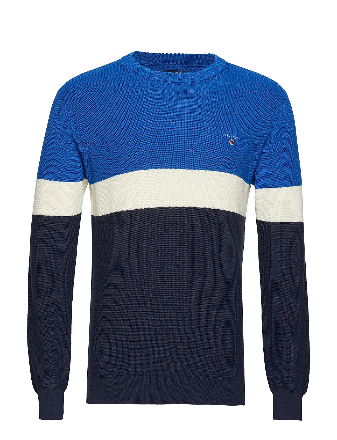 O1 Block Stripe Crew Gebreide Trui Met Ronde Kraag Blauw Gant gant kopen in de aanbieding O1 Block Stripe Crew Gebreide Trui Met Ronde Kraag Blauw Gant gant kopen in de aanbieding