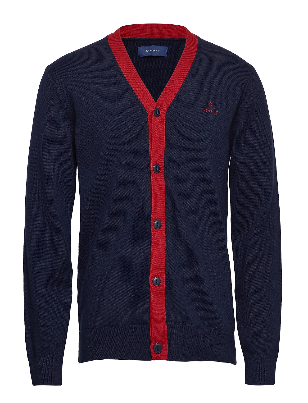 O1 Rose Logo Cardigan Gebreide Trui Blauw Gant gant kopen in de aanbieding