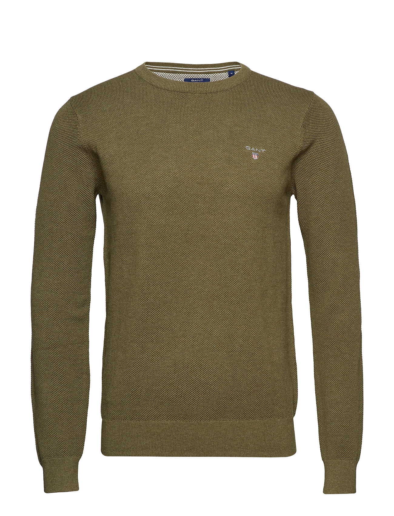 Cotton Pique Crew Gebreide Trui Met Ronde Kraag Groen Gant gant kopen in de aanbieding Cotton Pique Crew Gebreide Trui Met Ronde Kraag Groen Gant gant kopen in de aanbieding