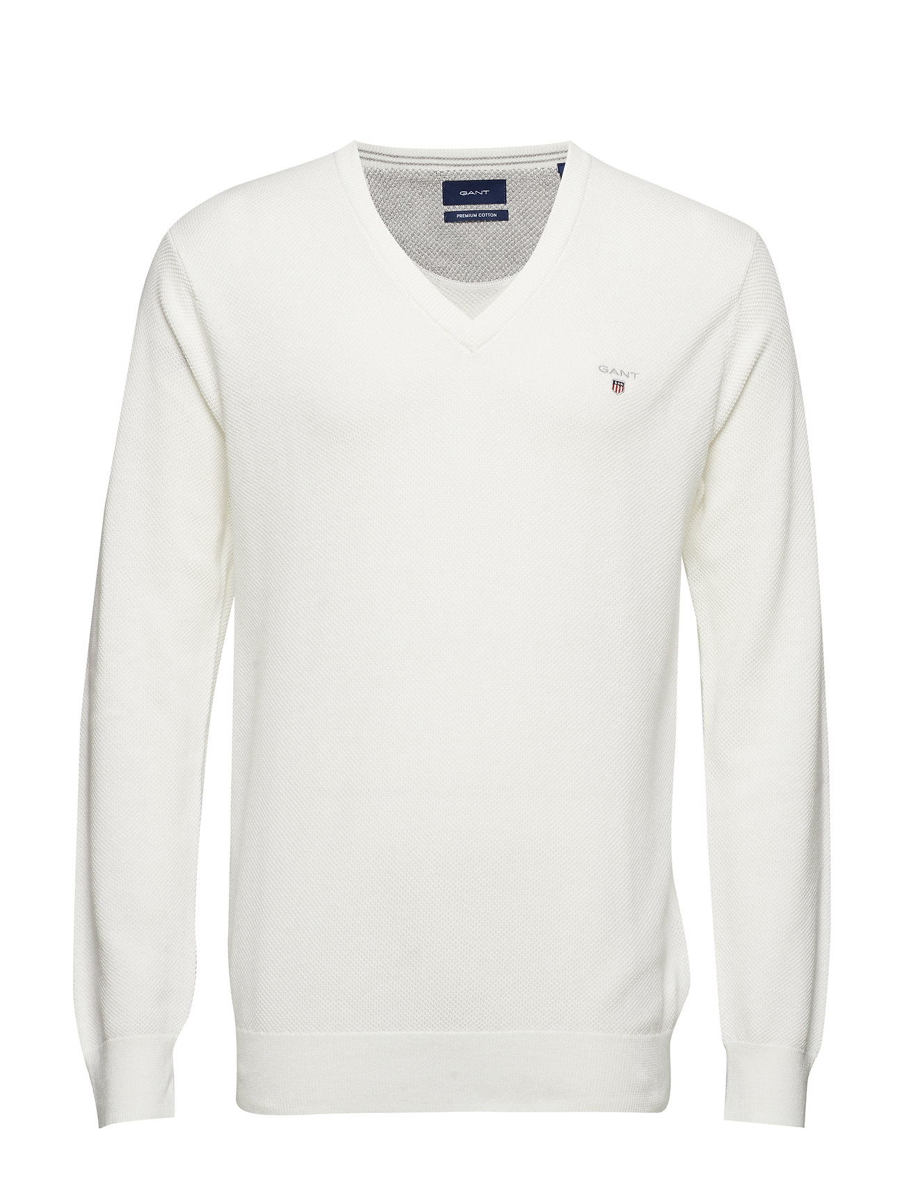 Cotton Cotton Pique Pique V V neckeggshellGant Cotton neckeggshellGant SMpGqzUV