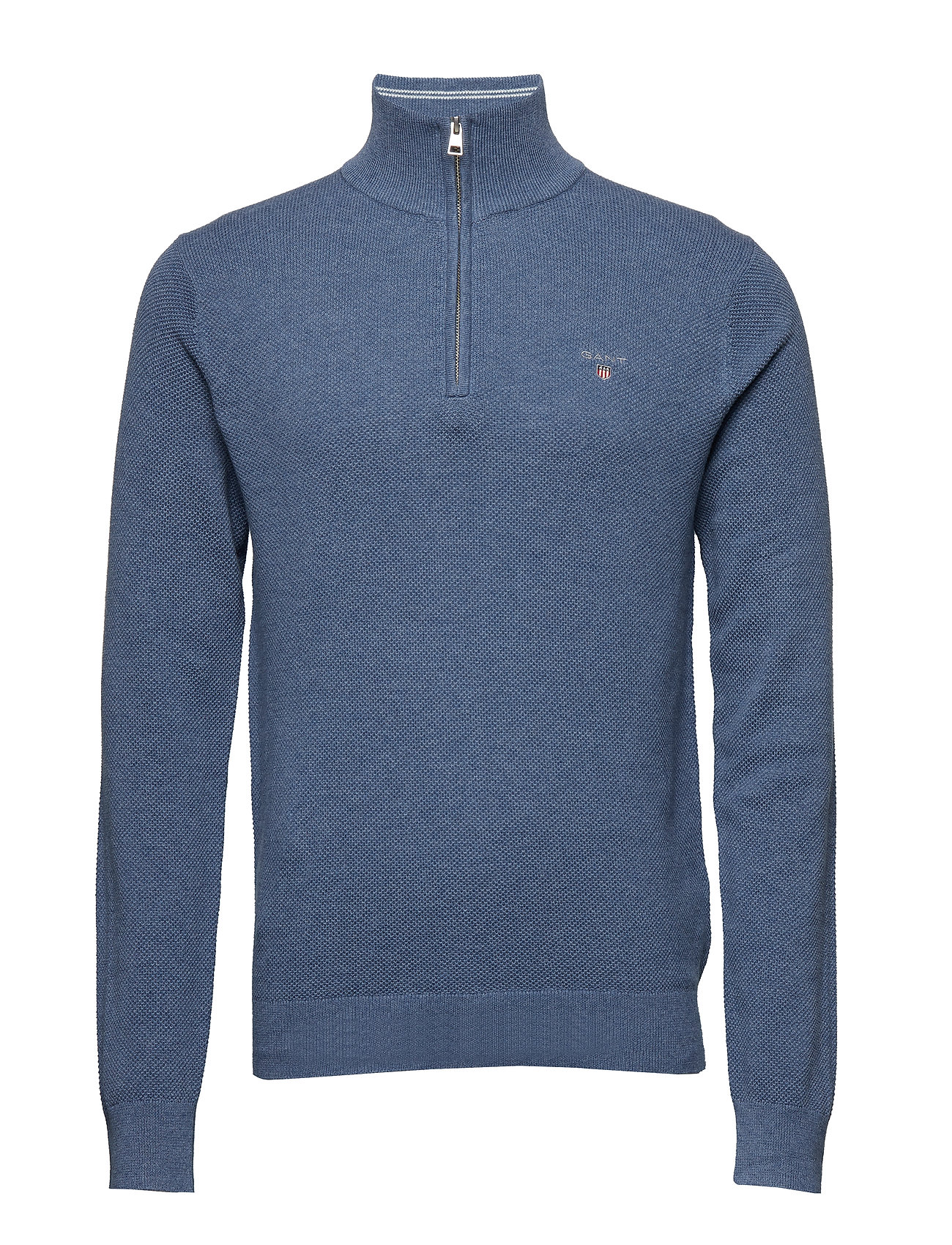 Cotton Pique Half Zip Gebreide Turtleneck Coltrui Blauw Gant gant kopen in de aanbieding Cotton Pique Half Zip Gebreide Turtleneck Coltrui Blauw Gant gant kopen in de aanbieding