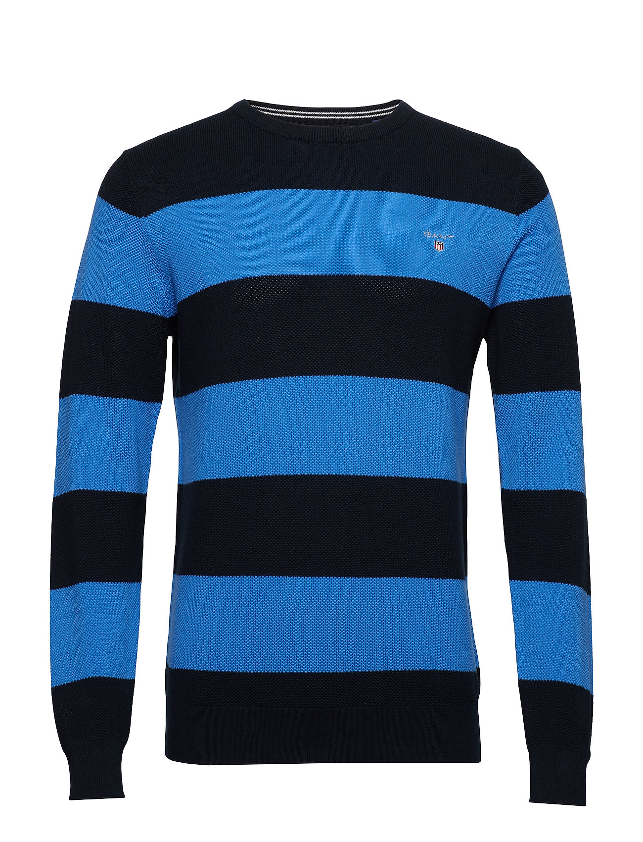 Cotton Pique Barstripe Crew Gebreide Trui Met Ronde Kraag Blauw Gant gant kopen in de aanbieding Cotton Pique Barstripe Crew Gebreide Trui Met Ronde Kraag Blauw Gant gant kopen in de aanbieding