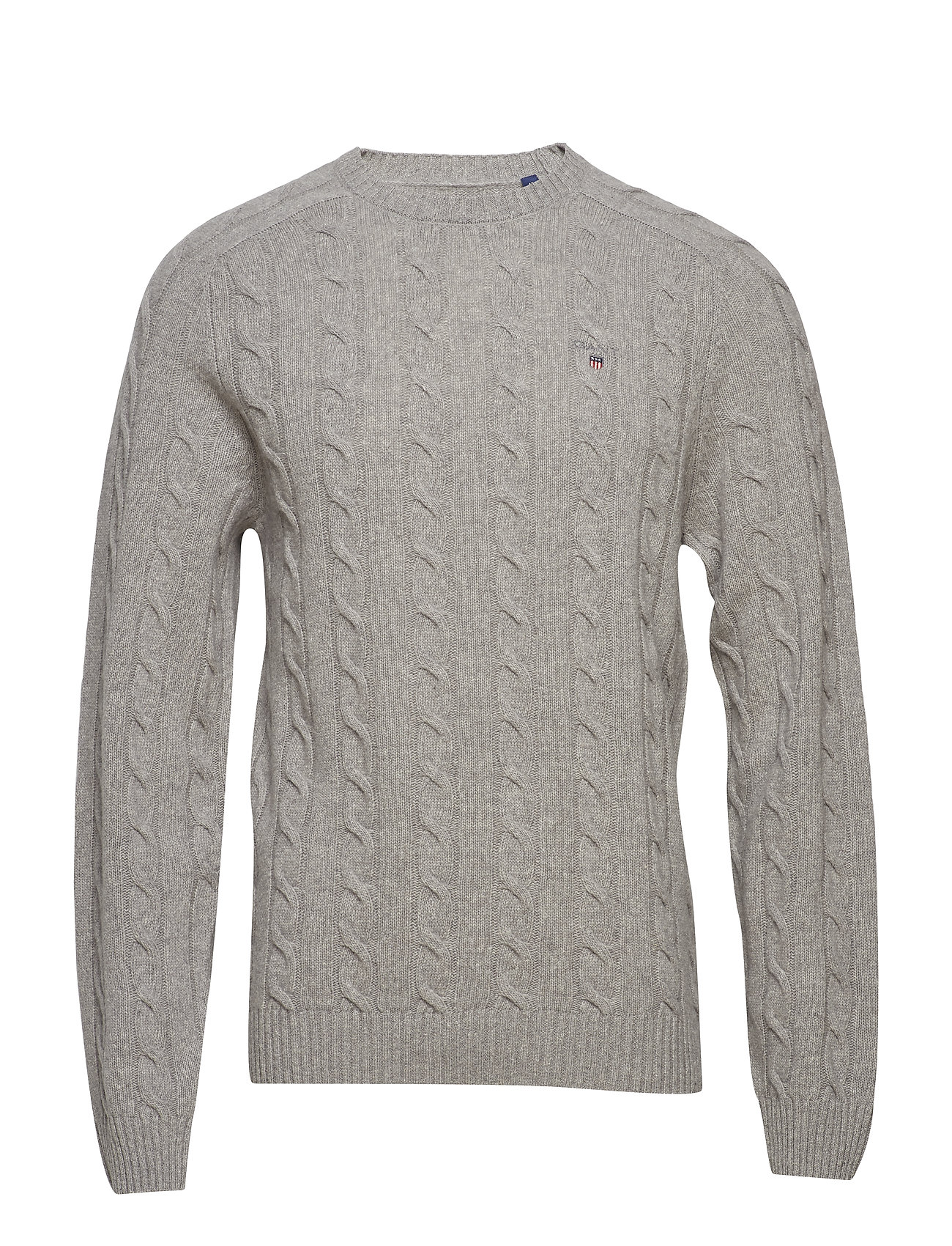 O3 Lambswool Cable Crew Gebreide Trui Met Ronde Kraag Grijs Gant gant kopen in de aanbieding O3 Lambswool Cable Crew Gebreide Trui Met Ronde Kraag Grijs Gant gant kopen in de aanbieding