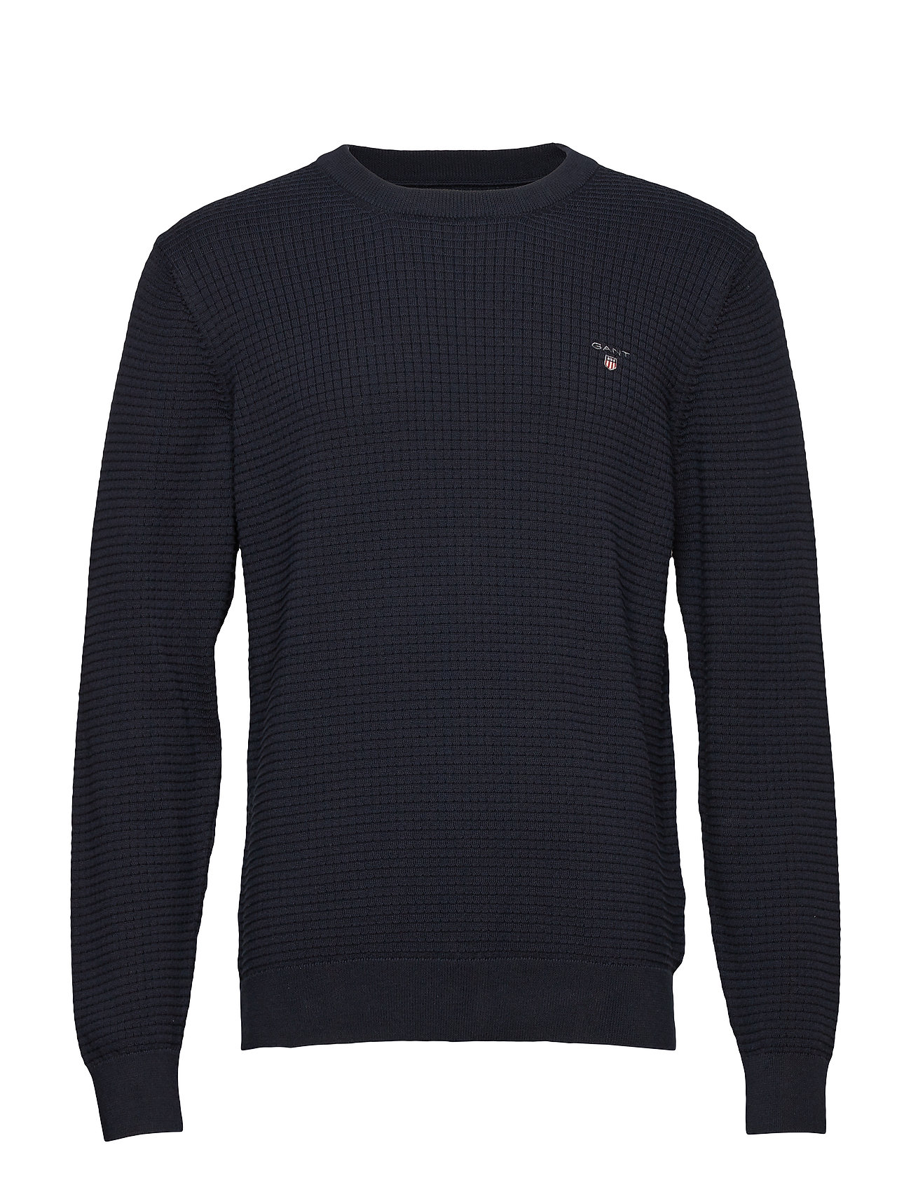 O1 Cotton Textured Crew Gebreide Trui Met Ronde Kraag Blauw Gant gant kopen in de aanbieding O1 Cotton Textured Crew Gebreide Trui Met Ronde Kraag Blauw Gant gant kopen in de aanbieding