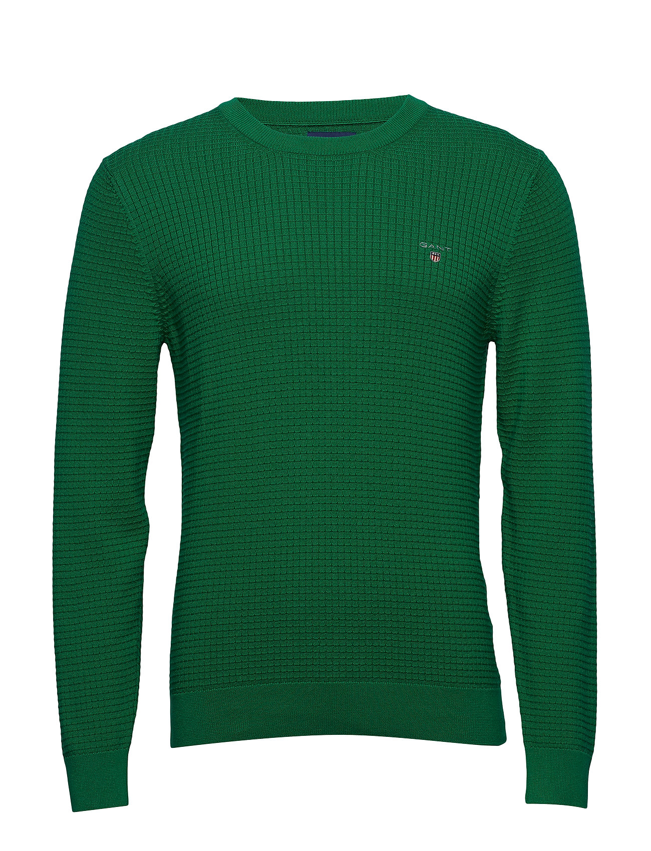 O1 Cotton Textured Crew Gebreide Trui Met Ronde Kraag Groen Gant gant kopen in de aanbieding O1 Cotton Textured Crew Gebreide Trui Met Ronde Kraag Groen Gant gant kopen in de aanbieding