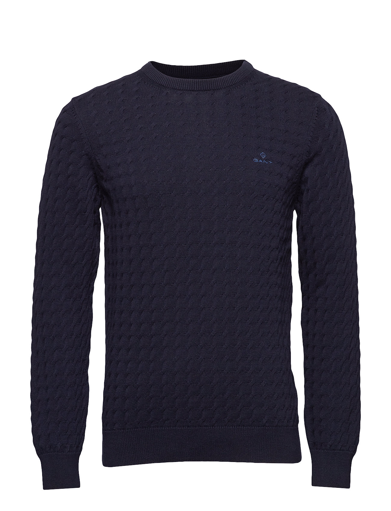 O1 Flat Cable Crew Gebreide Trui Met Ronde Kraag Blauw Gant gant kopen in de aanbieding O1 Flat Cable Crew Gebreide Trui Met Ronde Kraag Blauw Gant gant kopen in de aanbieding