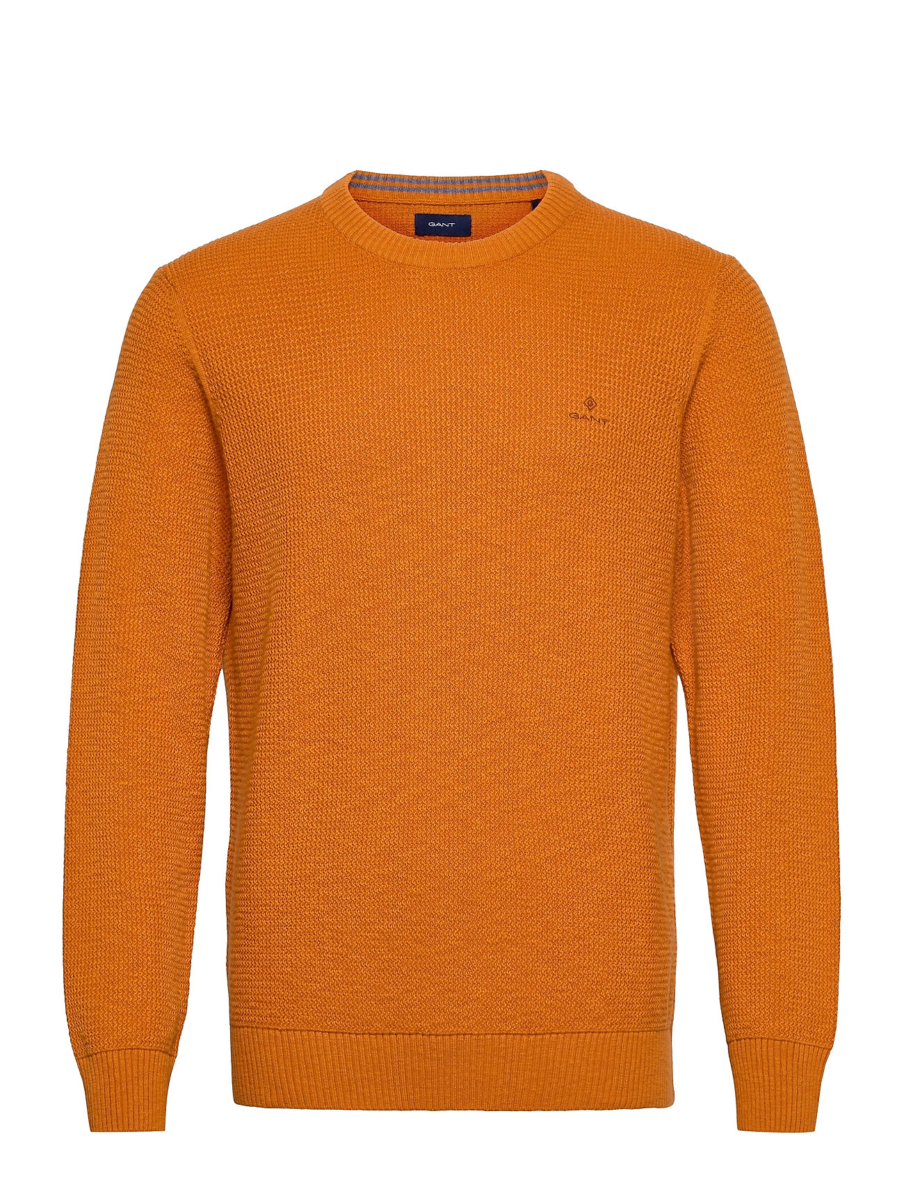 GANT sweatere & strik med hals – D2. C-Neck Strikket Trøje Med Rund Hals Orange GANT til herre i Blå Pashion.dk