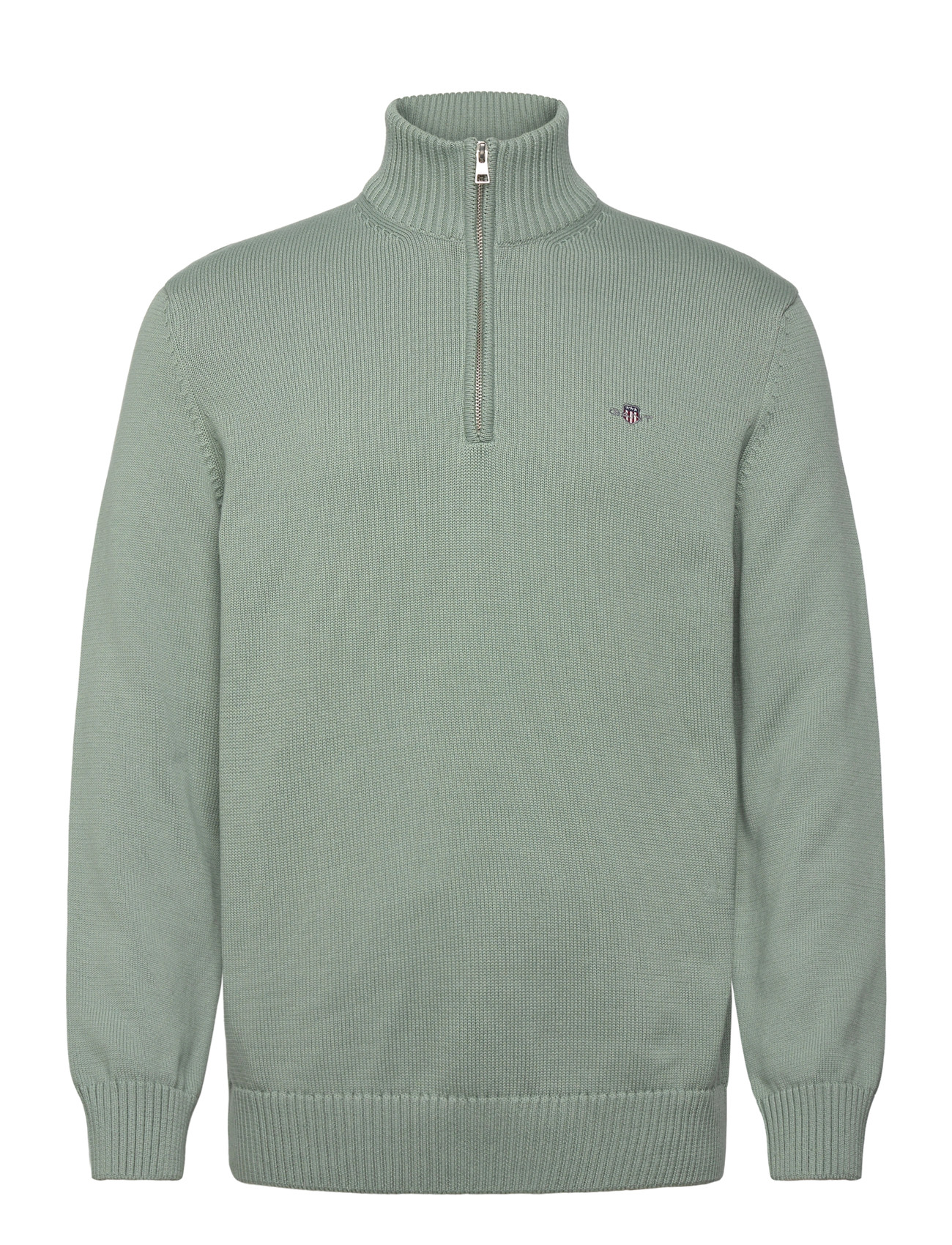 GANT Half-Zip Sweater, XXL, Green, Strik > Trøjer Med Halv Lynlås, Herre