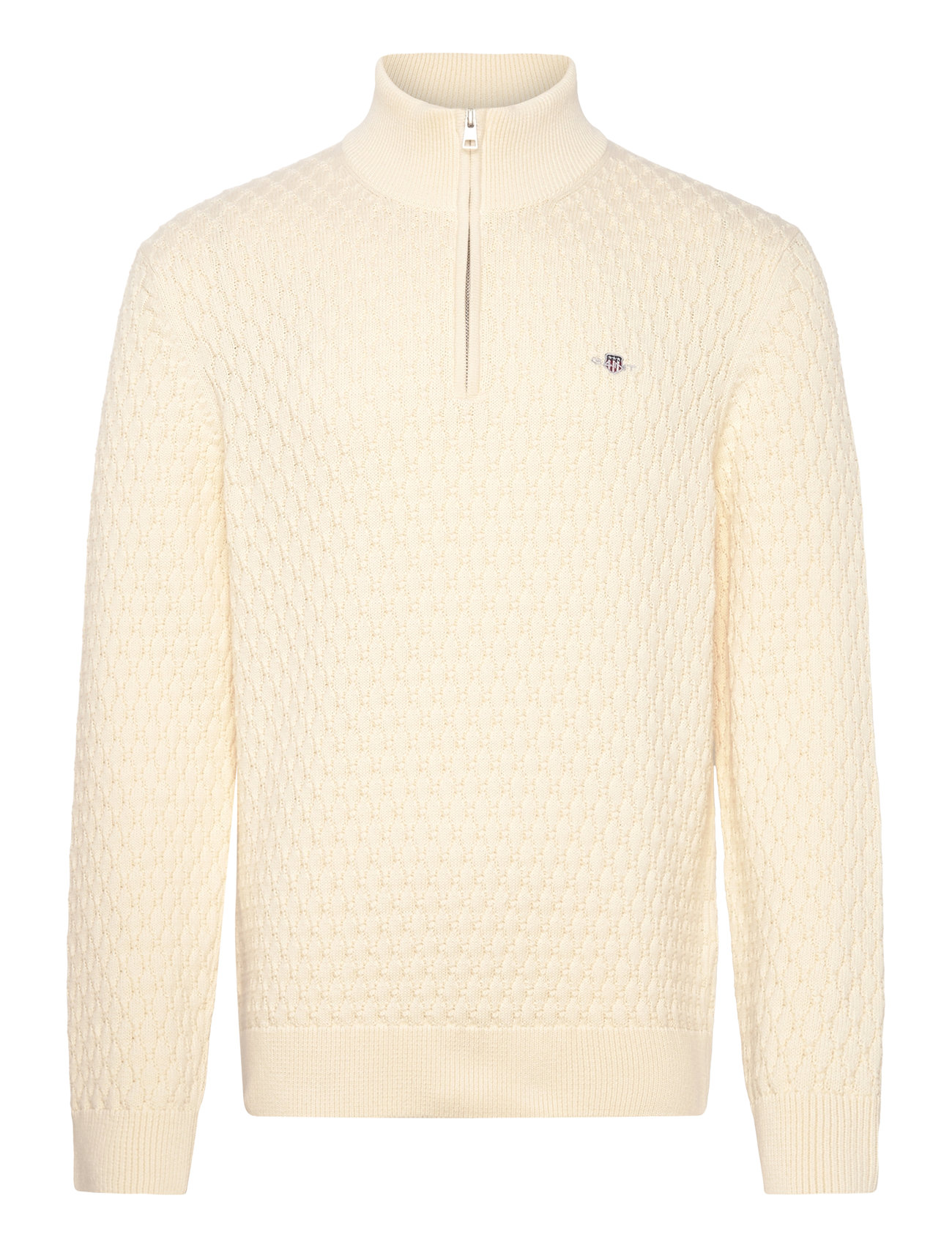 Textured Cotton Half Zip Cream GANT