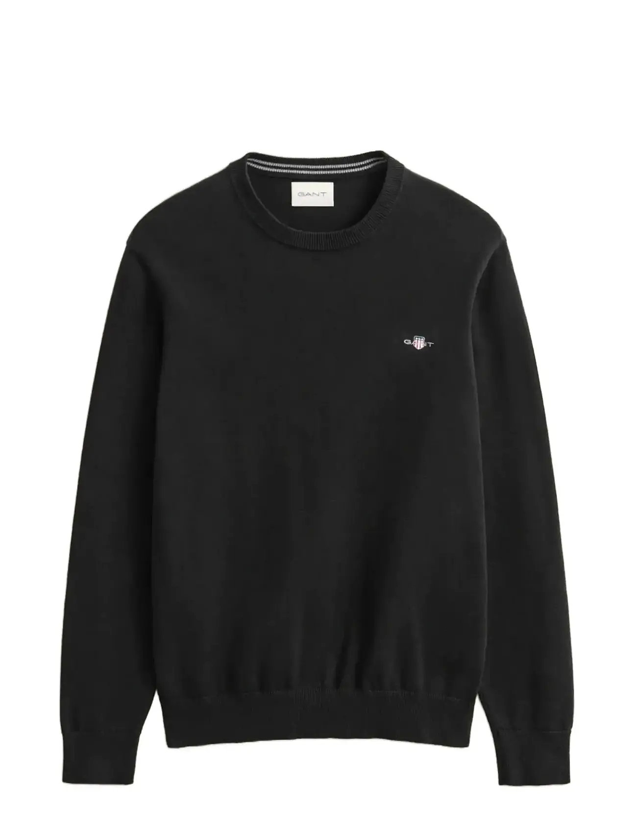 GANT Klassisch Baumwolle C-Neck Schwarz - M - Herren