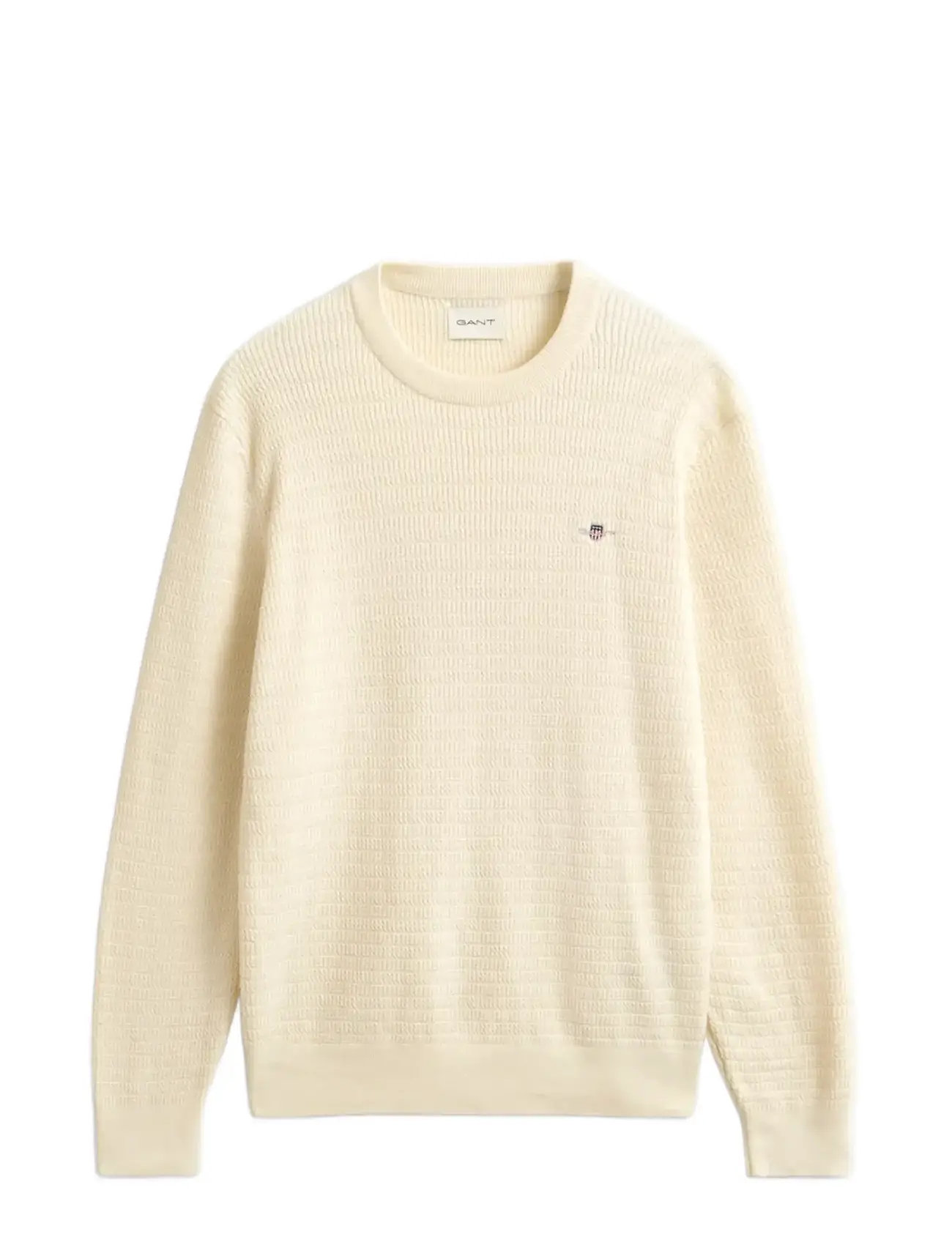 GANT Mini Cable C-Neck Cream - L - Herren