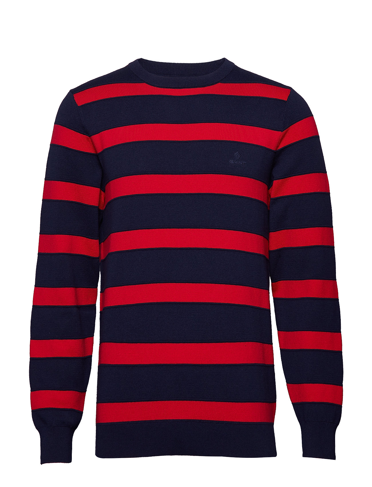 O1 Knitted Striped Crew Gebreide Trui Met Ronde Kraag Blauw Gant gant kopen in de aanbieding O1 Knitted Striped Crew Gebreide Trui Met Ronde Kraag Blauw Gant gant kopen in de aanbieding