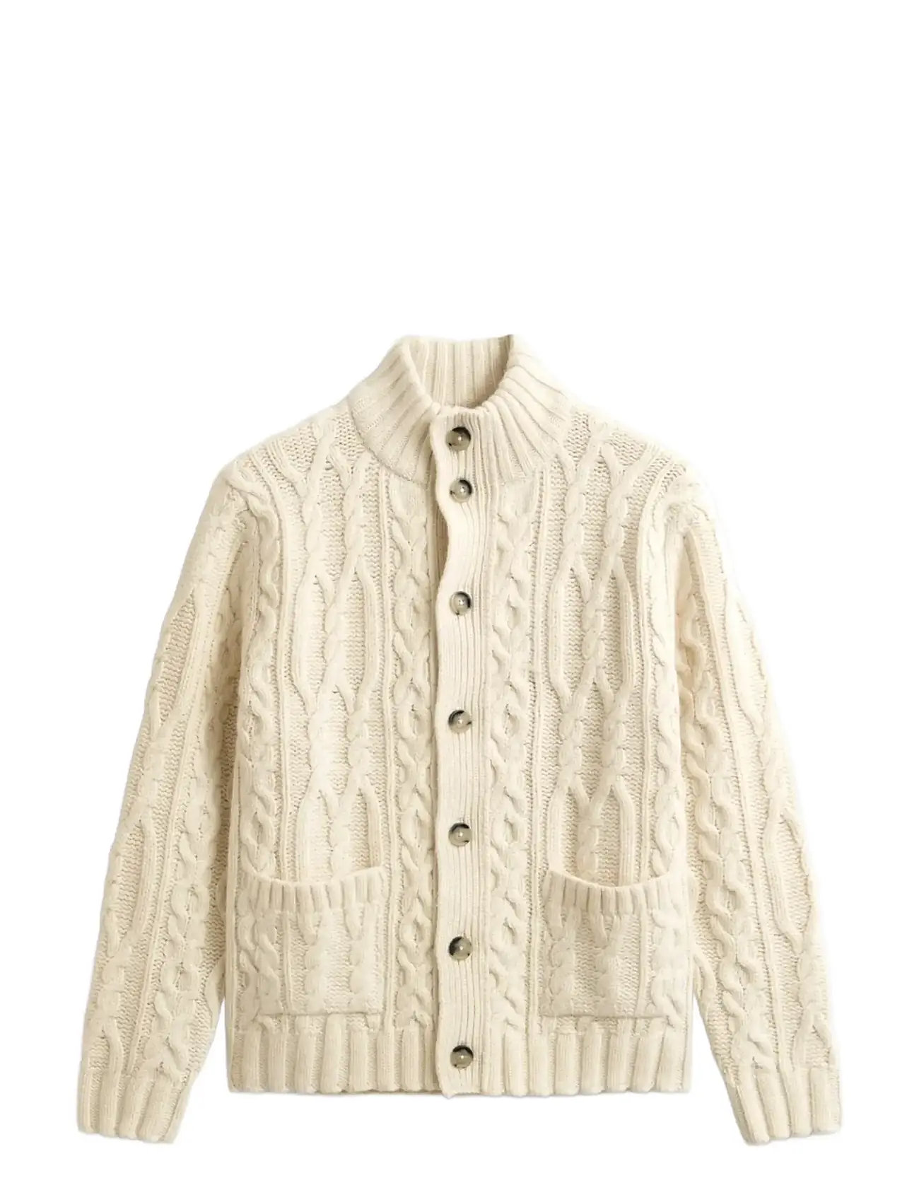 GANT Cable Cardigan Cream - S - Herren